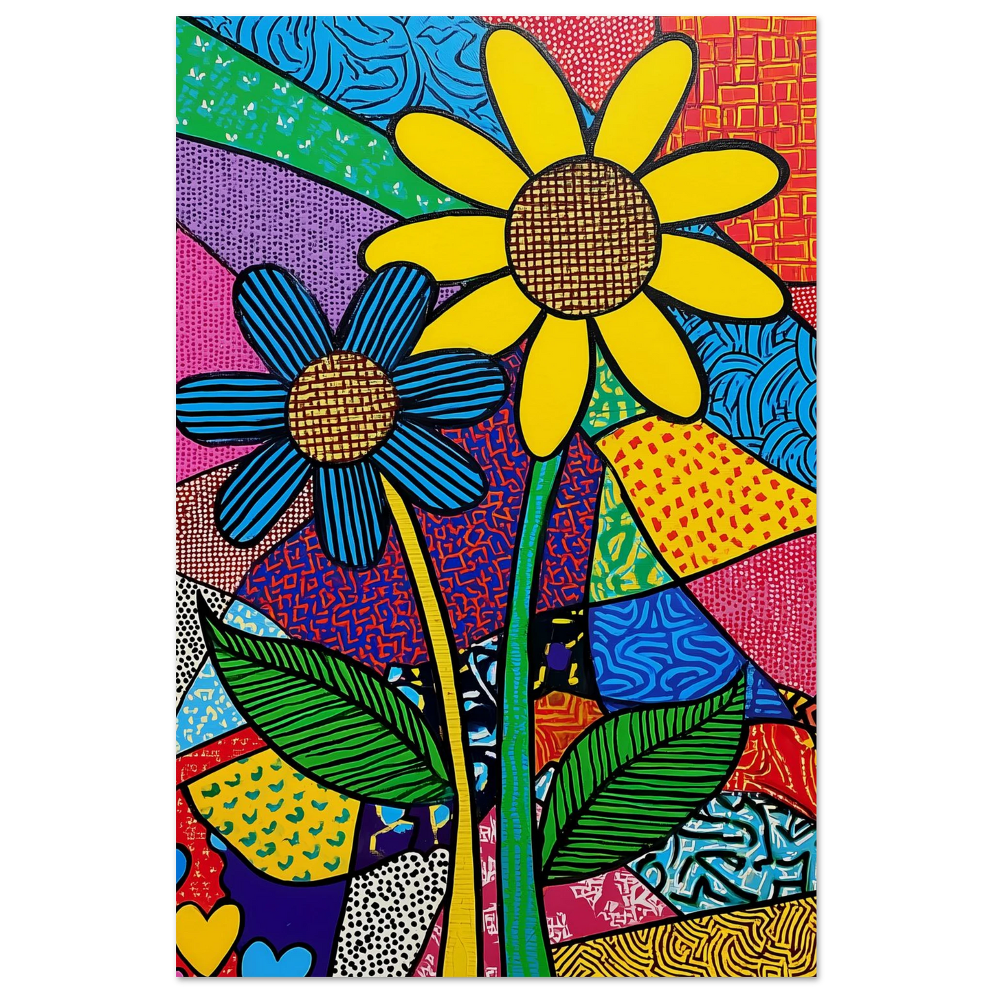 Deux Fleurs en Fête — affiche d'art — vue 4 — art mural STNCL