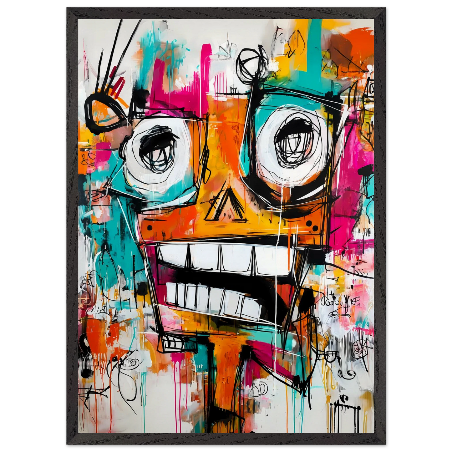 Face à Grands Yeux — tableau encadre bois — vue 10 — art mural STNCL