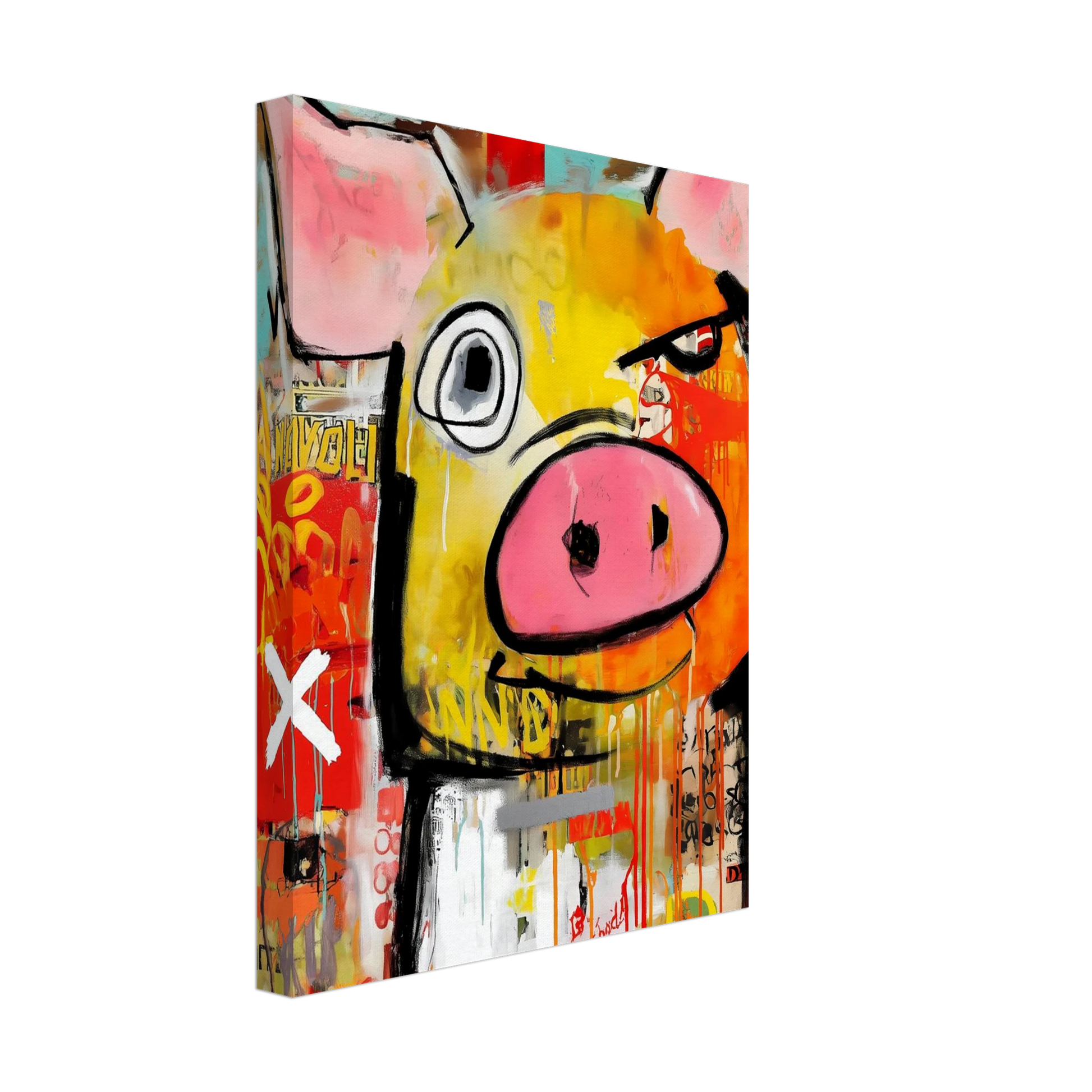 Le Cochon Bougon — tableau sur toile — vue 4 — art mural STNCL