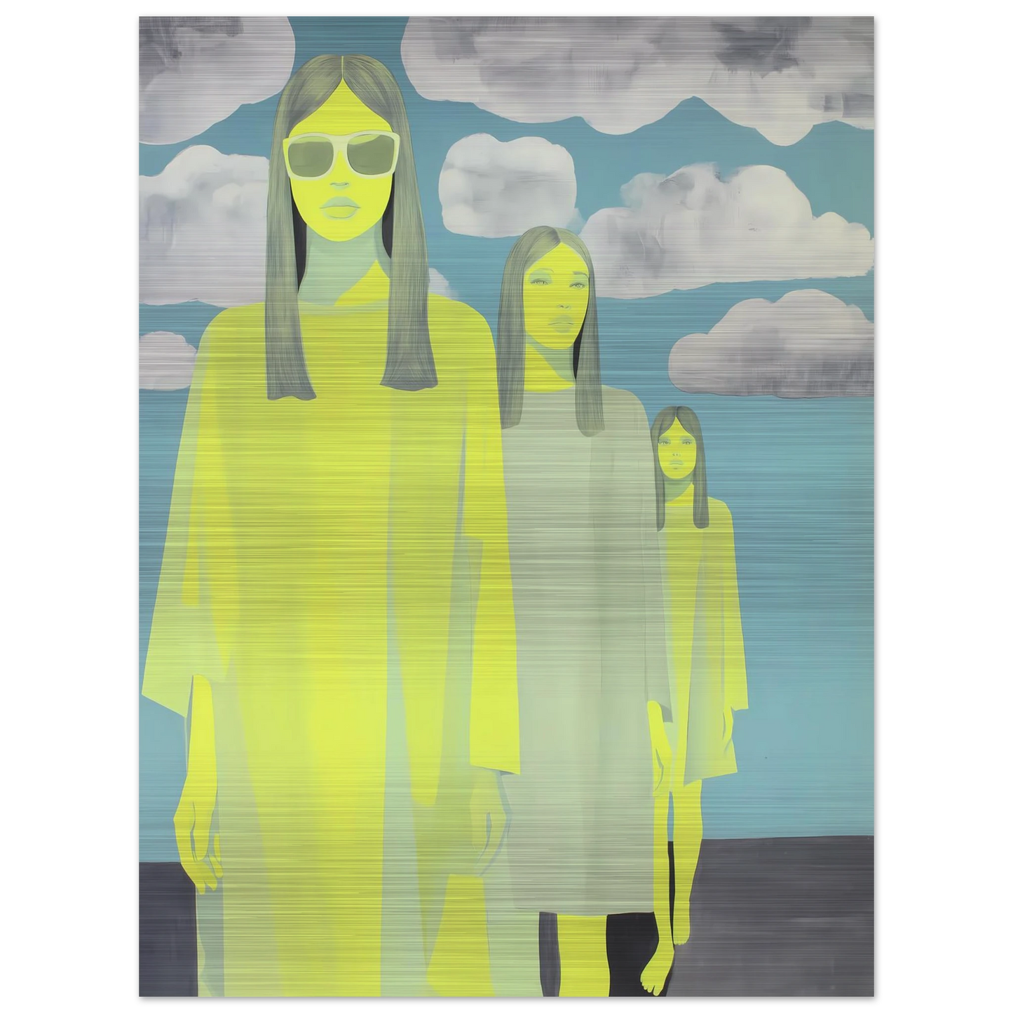 Les Trois Silhouettes — tableau aluminium — vue 2 — art mural STNCL