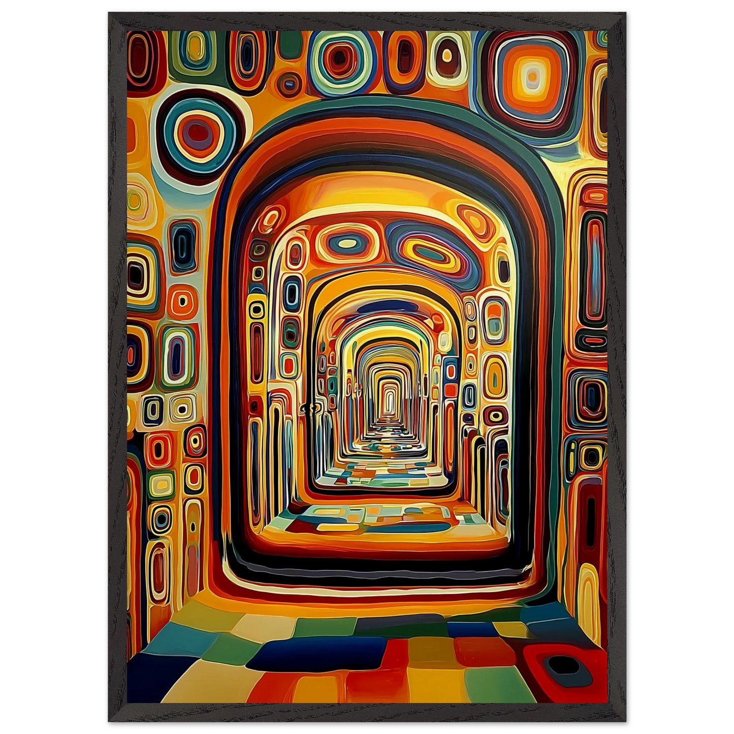 Enfilade Sans Fin — tableau encadré bois — vue 10 — art mural STNCL