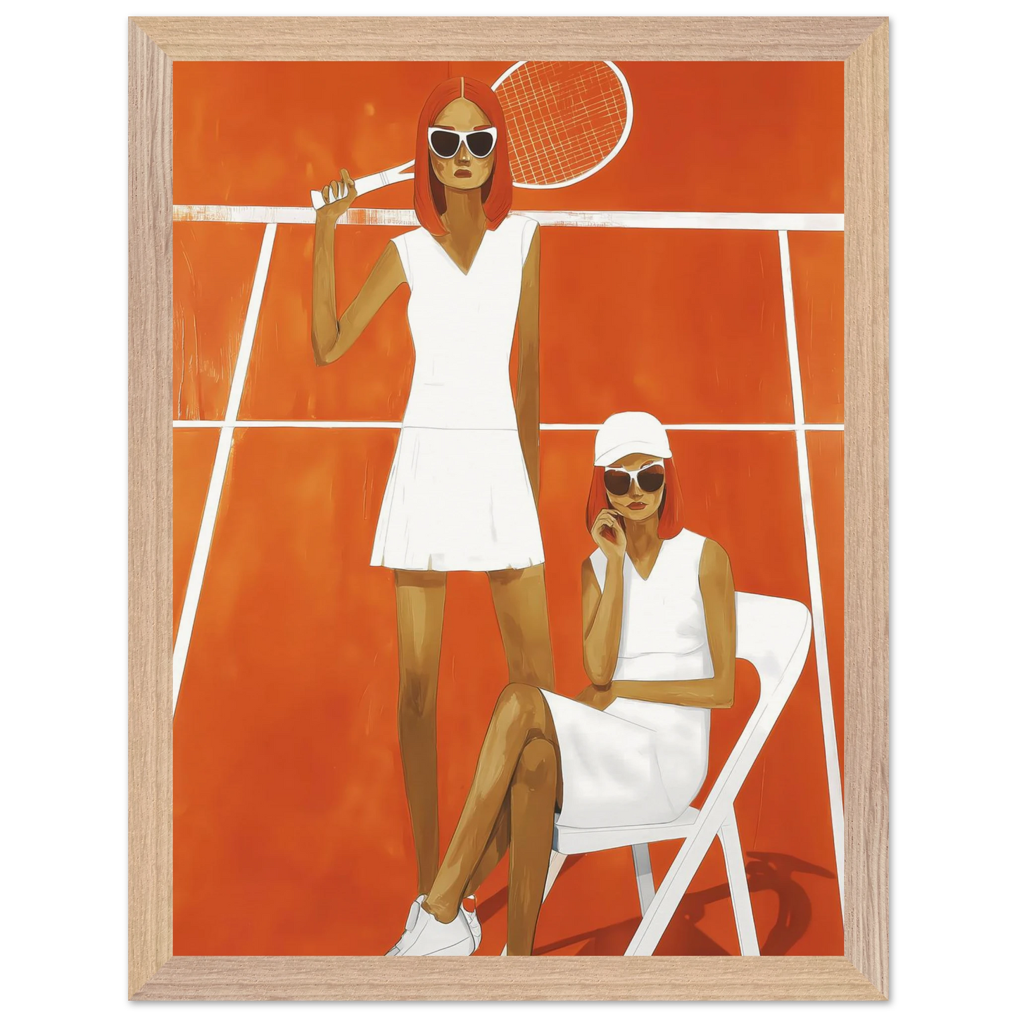 Deux Sets — tableau encadré bois — vue 12 — art mural STNCL