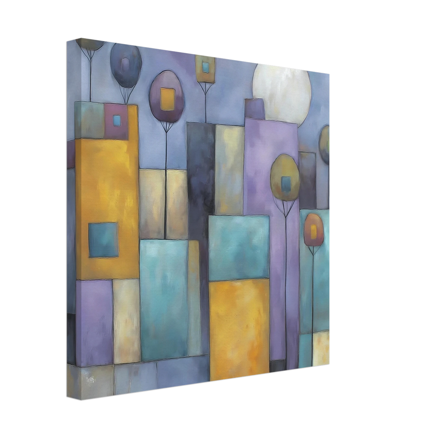 Ville sous la Lune — tableau sur toile — vue 3 — art mural STNCL