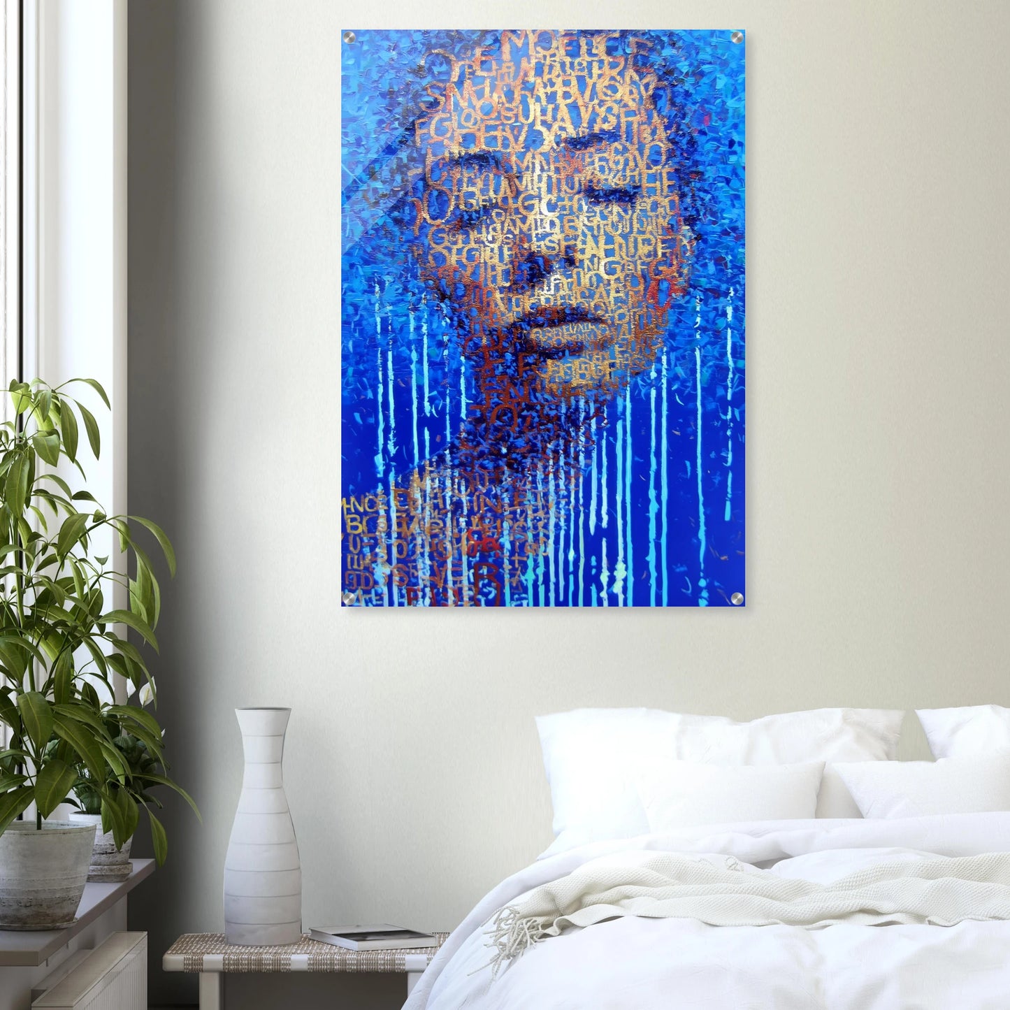 Visage de Lettres — tableau plexiglas — vue 7 — art mural STNCL