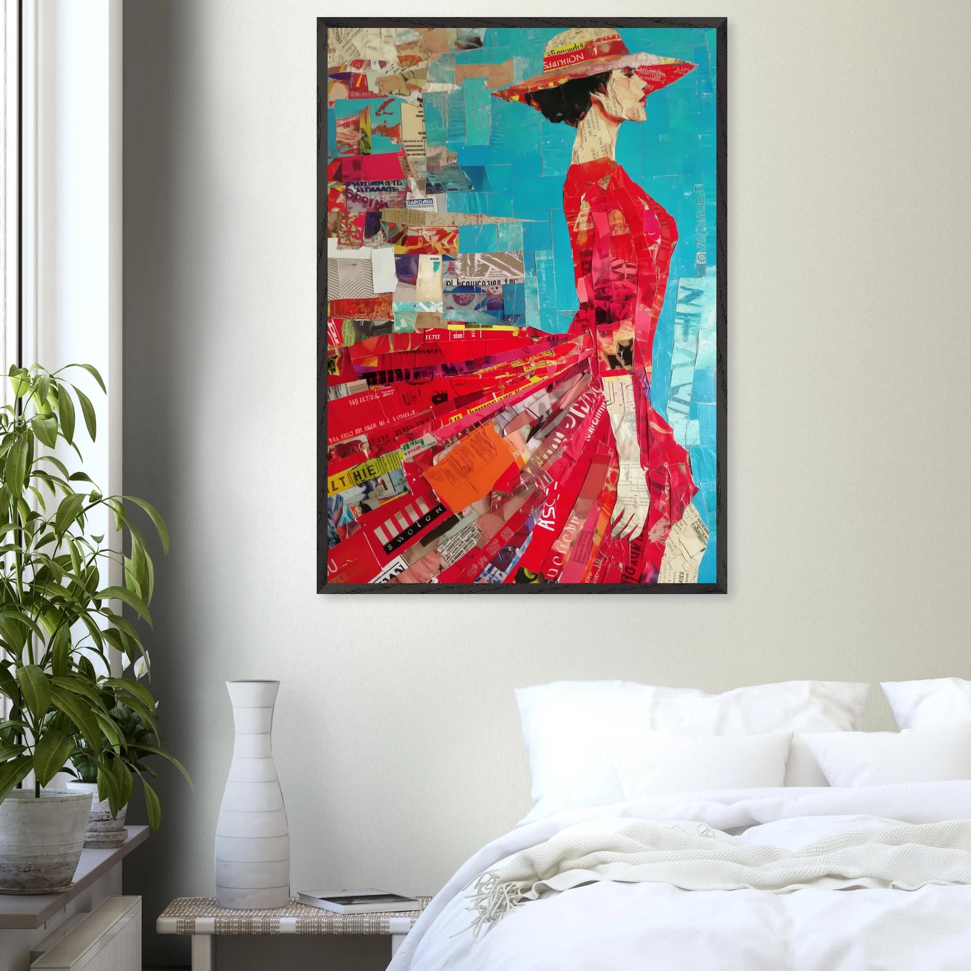 La Robe Rouge — tableau encadré bois — vue 17 — art mural STNCL