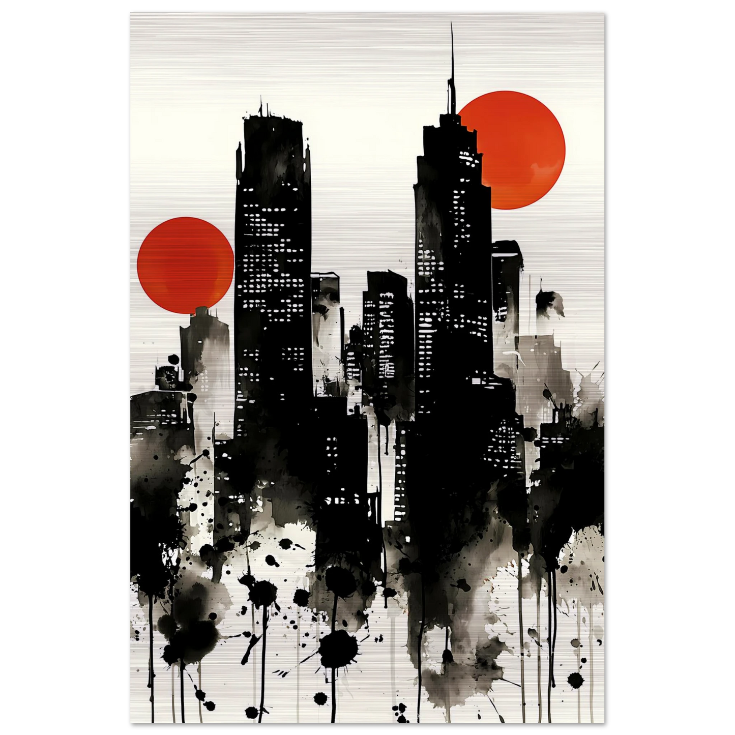 Ville d'Encre — tableau aluminium — vue 3 — art mural STNCL