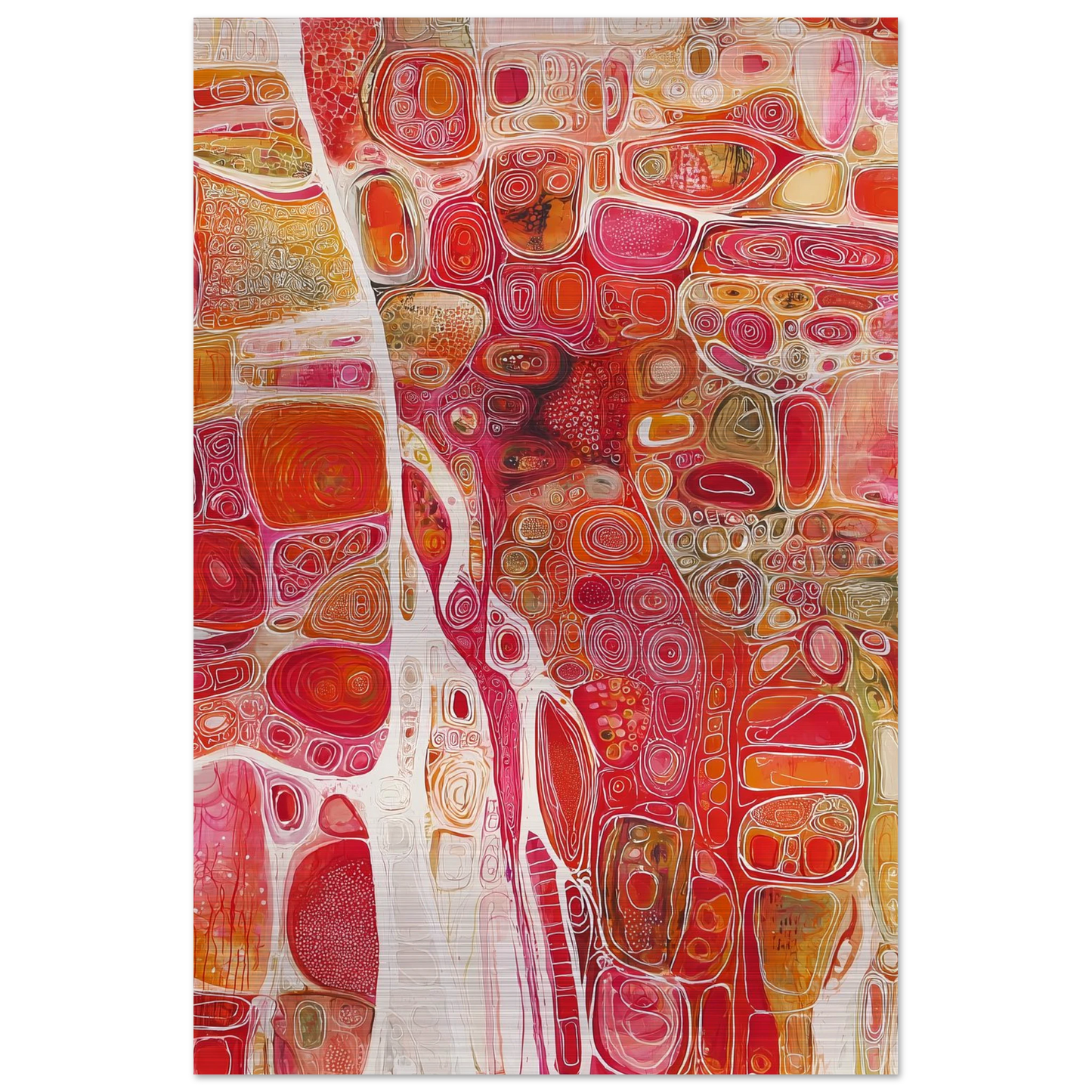 Cellules — tableau aluminium — vue 3 — art mural STNCL