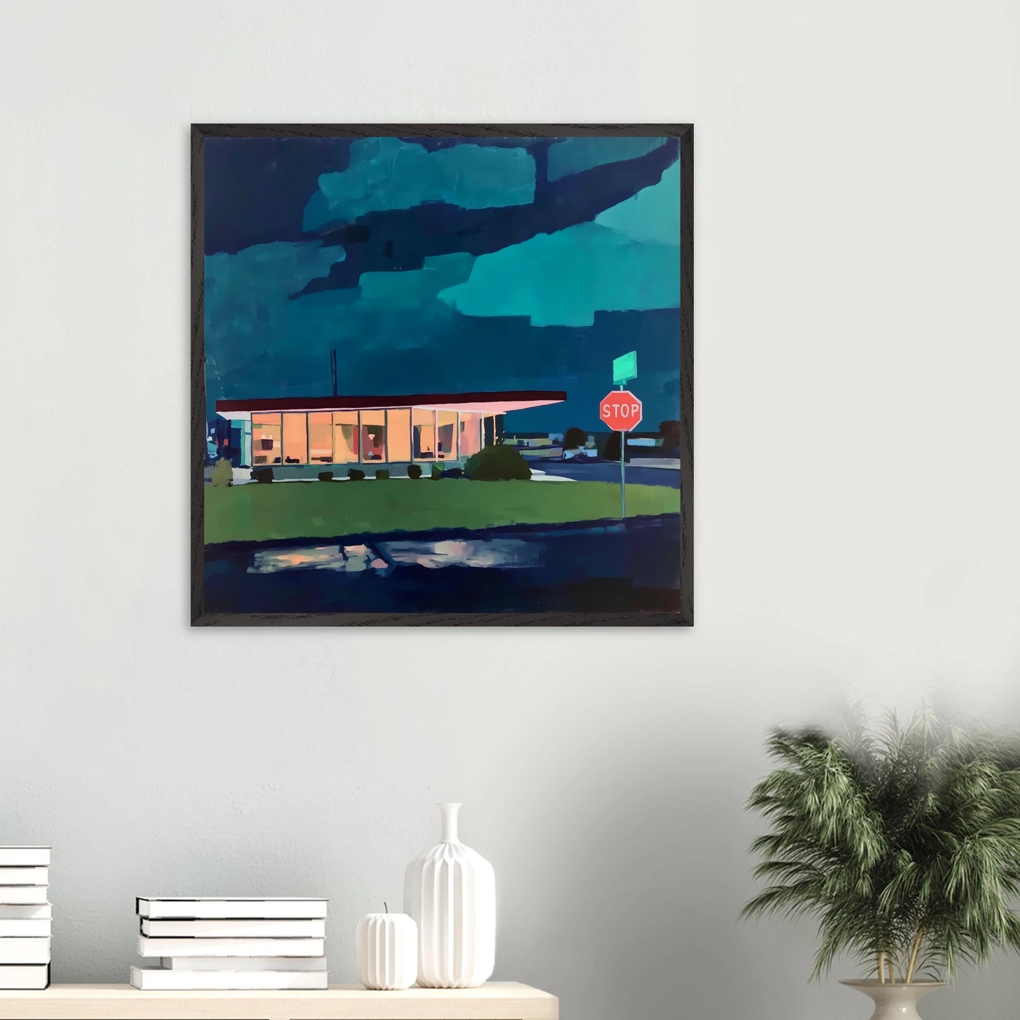 Lumière sur la Route — tableau encadré bois — vue 13 — art mural STNCL