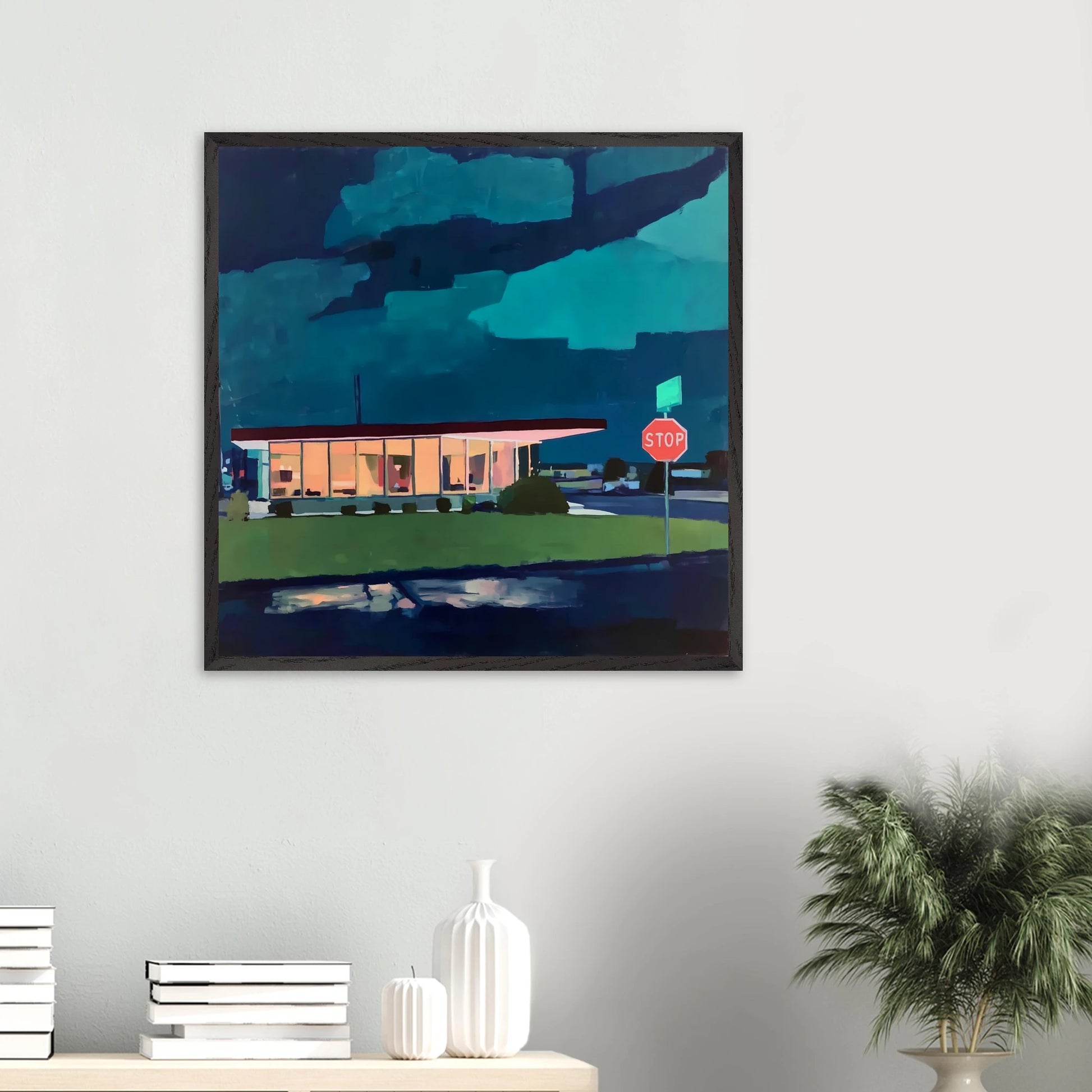 Lumière sur la Route — tableau encadré bois — vue 13 — art mural STNCL