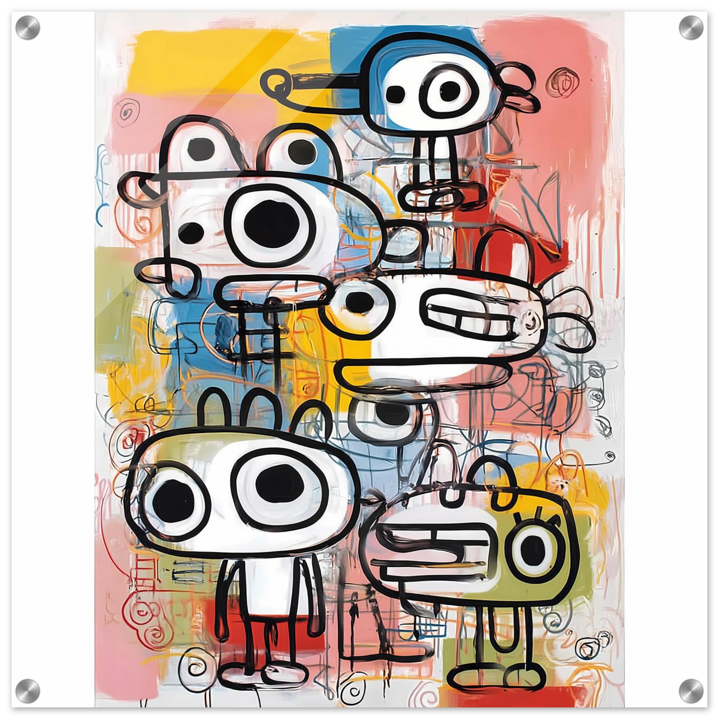 Les Cinq Curieux — tableau plexiglas — art mural STNCL