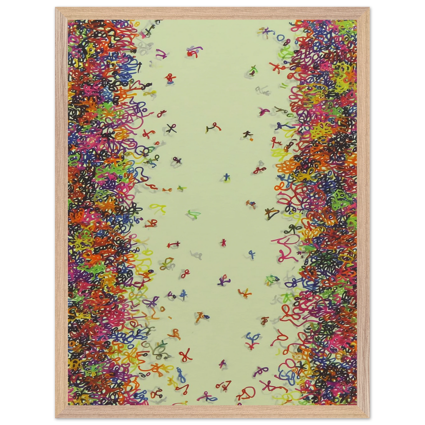 Nuée de Signes — tableau encadre bois — vue 3 — art mural STNCL