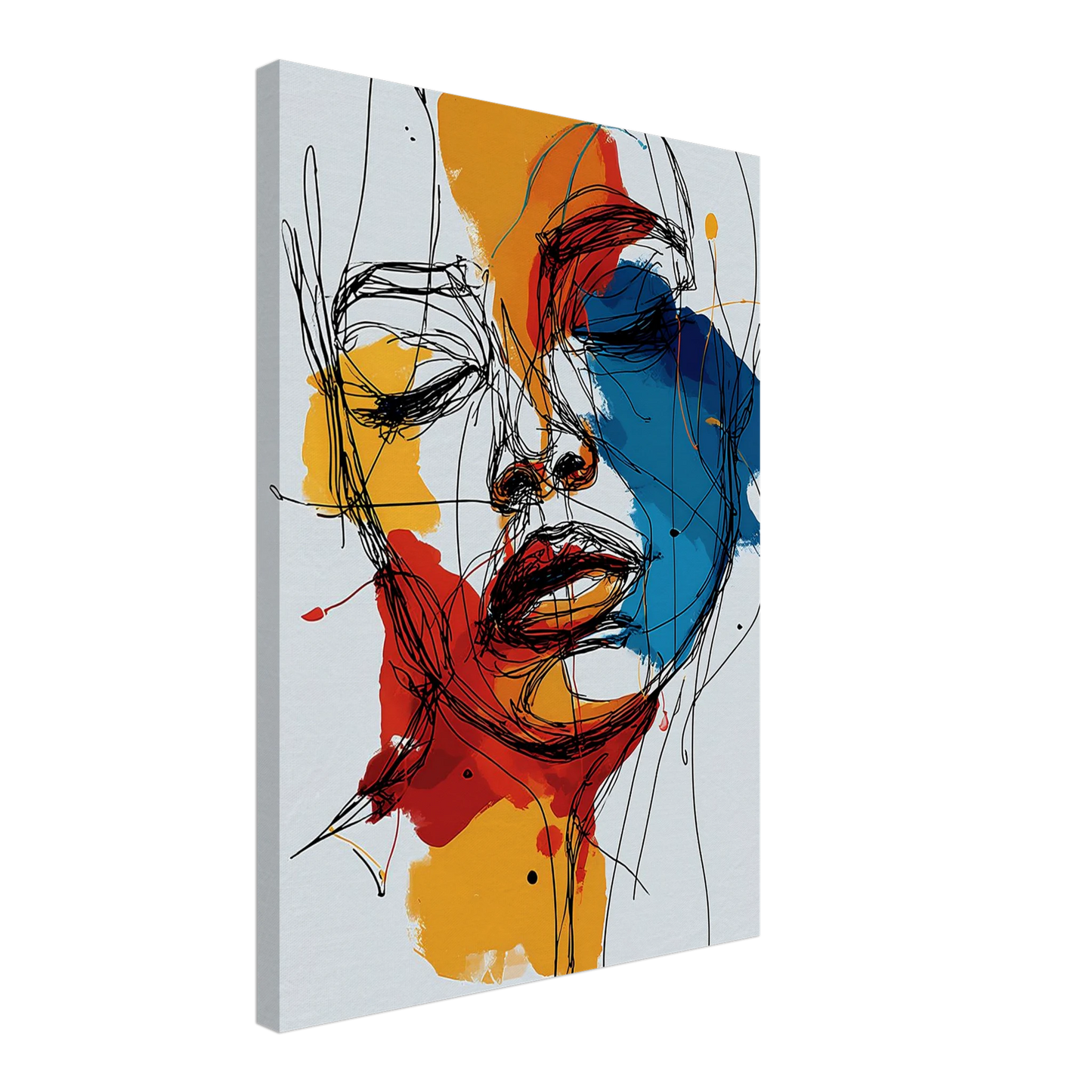 Visage en Filigrane — tableau sur toile — vue 3 — art mural STNCL