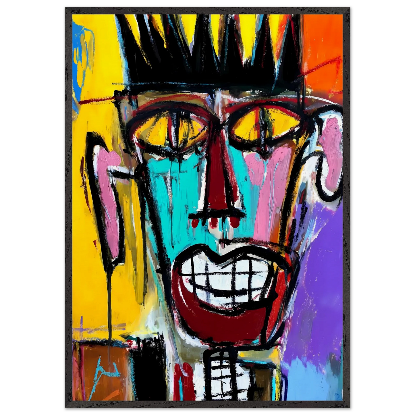 Sourire Carnassier — tableau encadré bois — art mural STNCL