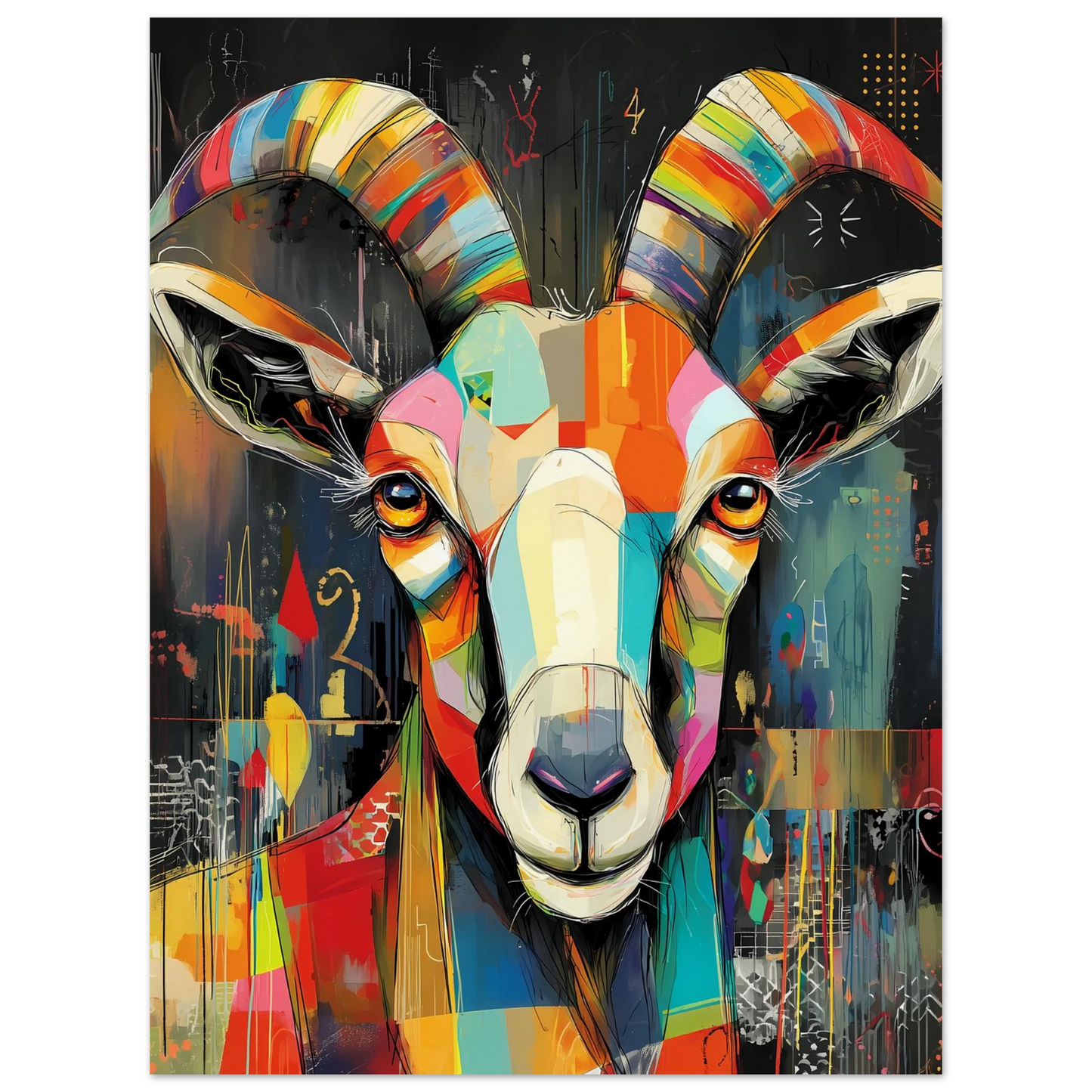 Bélier Bariolé — affiche d'art — vue 2 — art mural STNCL