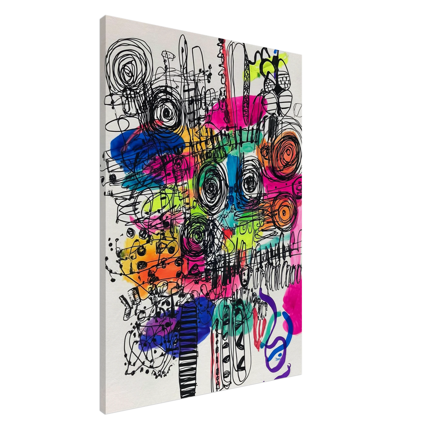 Spirales et Éclats Vifs — tableau sur toile — art mural STNCL
