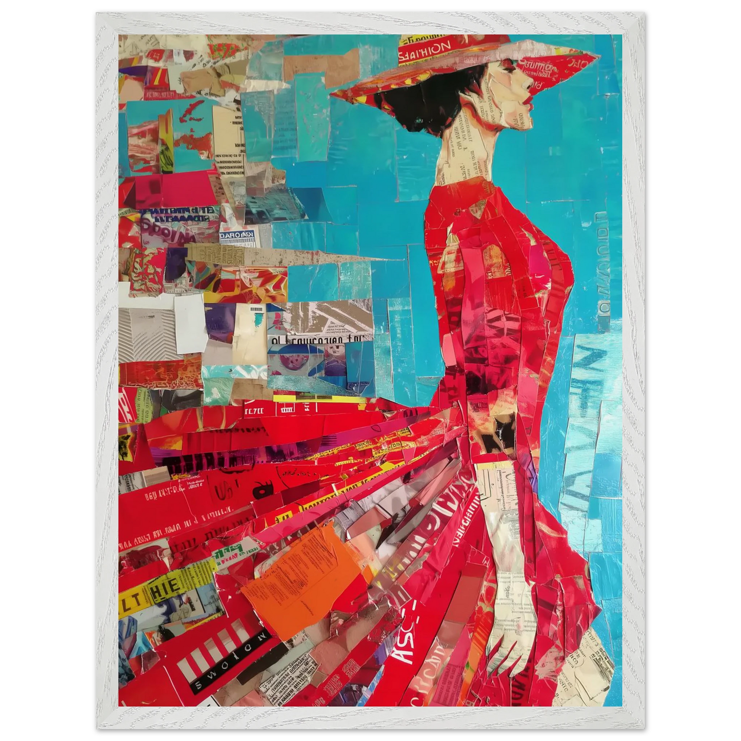 La Robe Rouge — tableau encadré bois — vue 8 — art mural STNCL