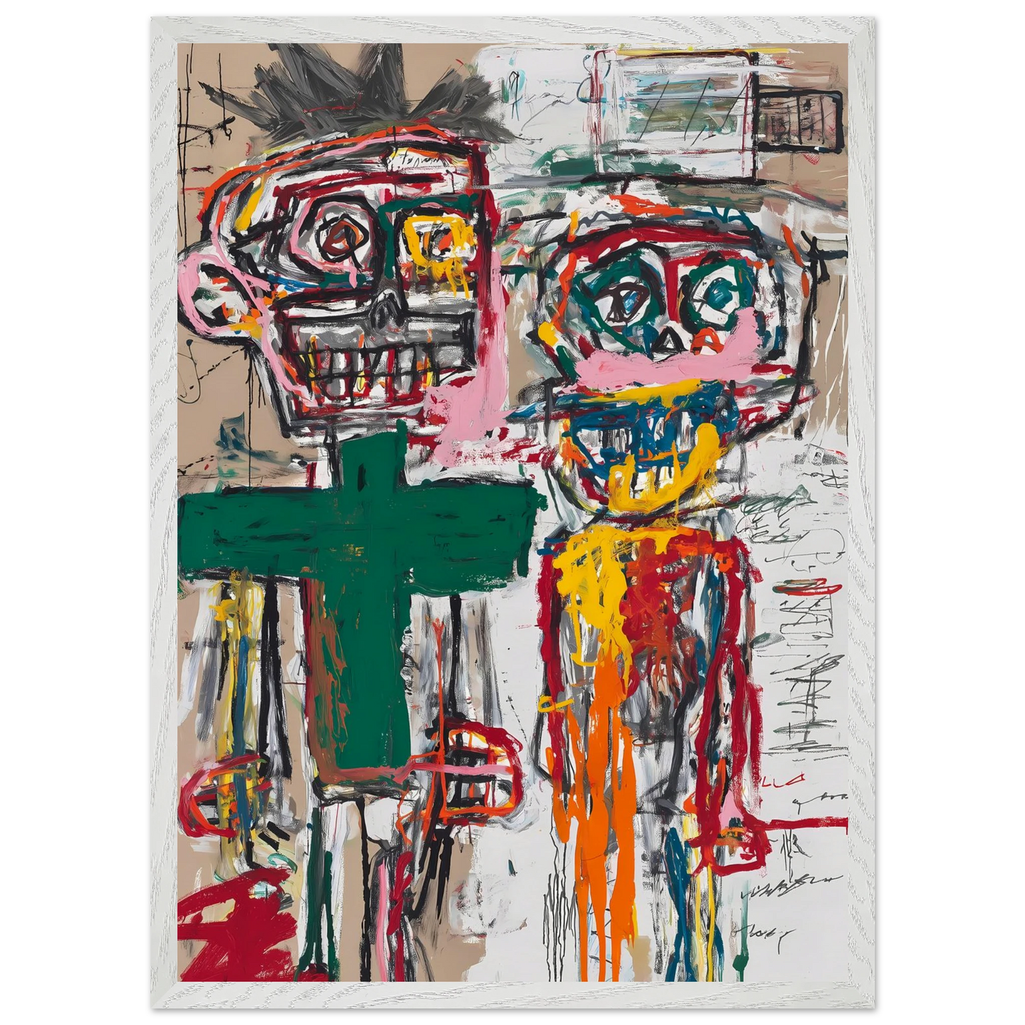 Deux Totems — tableau encadre bois — vue 11 — art mural STNCL