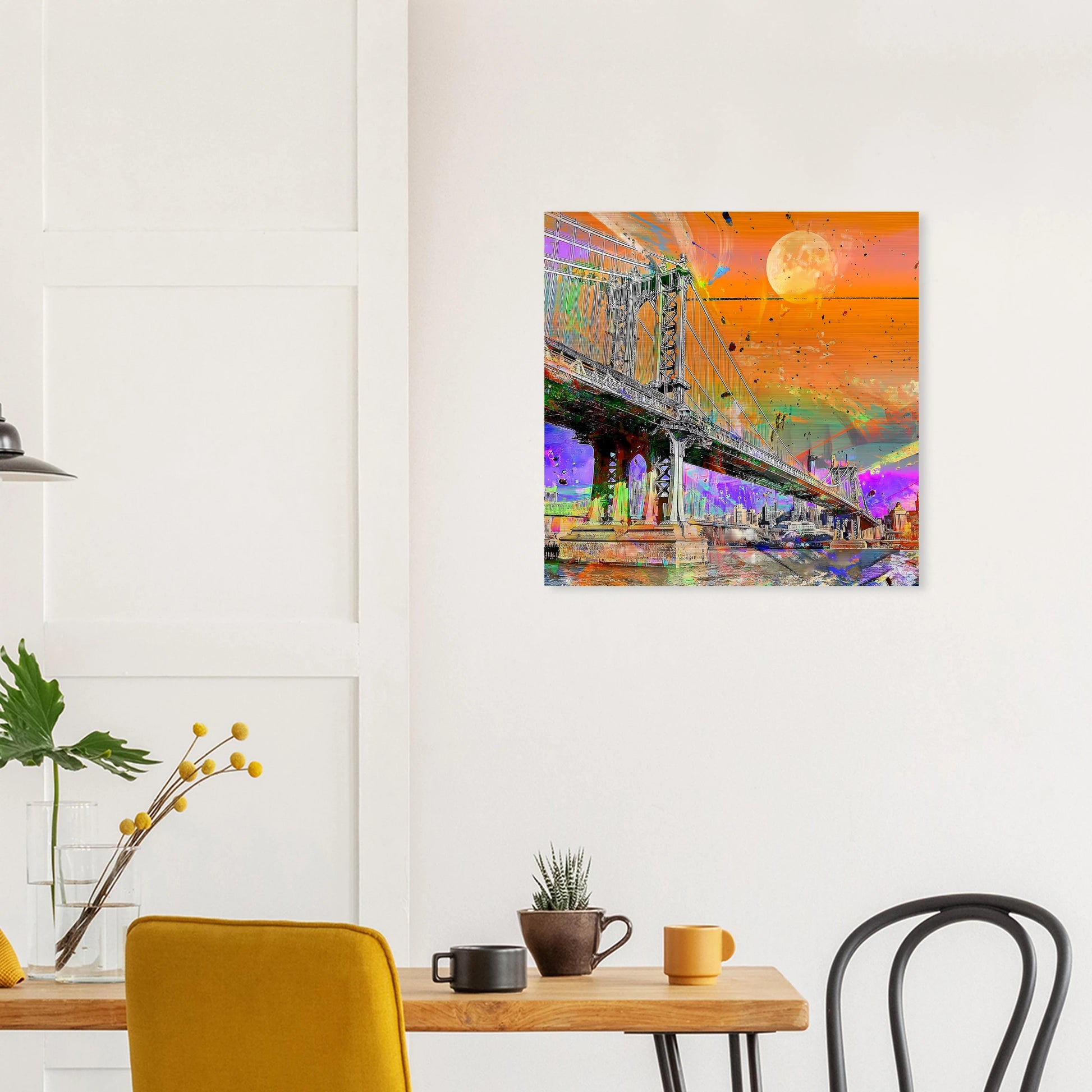 Pont sous la Lune — tableau aluminium — vue 7 — art mural STNCL