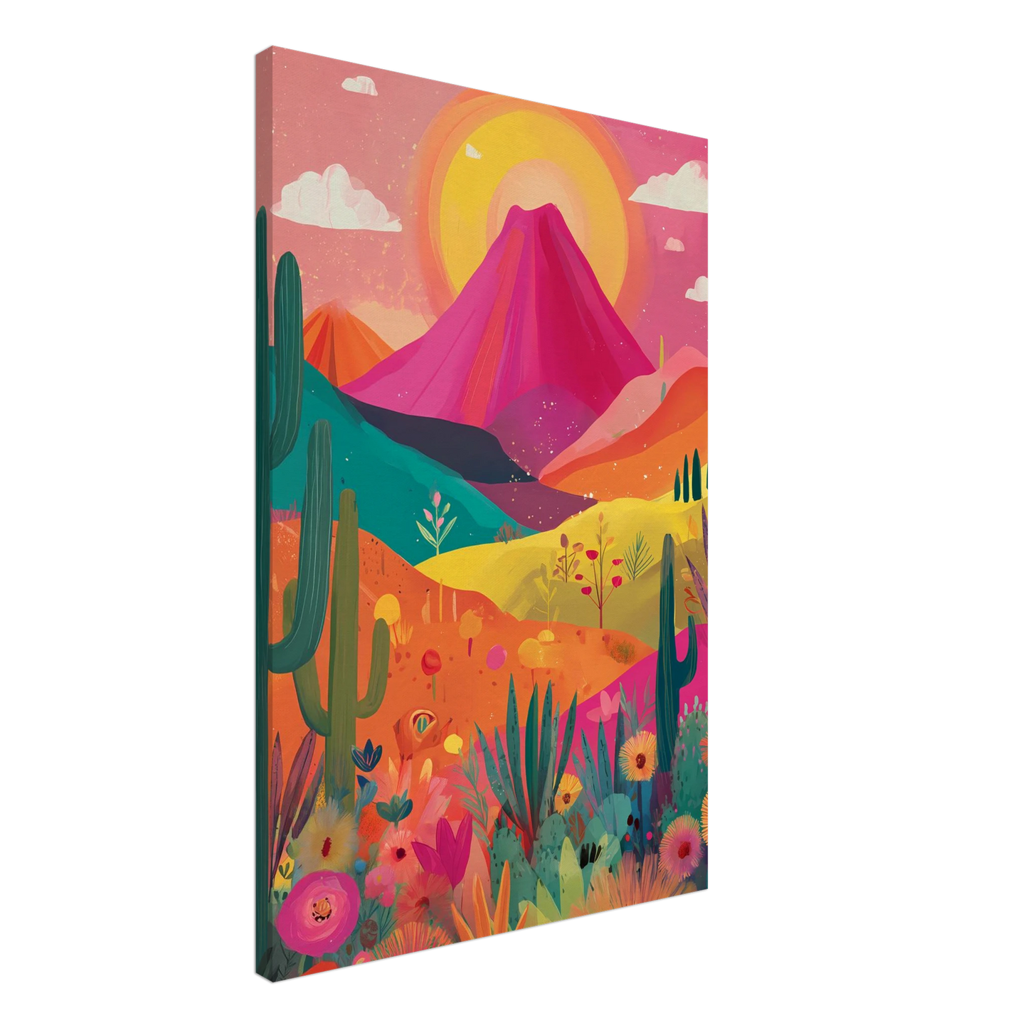 Volcan Fleuri — tableau sur toile — vue 2 — art mural STNCL