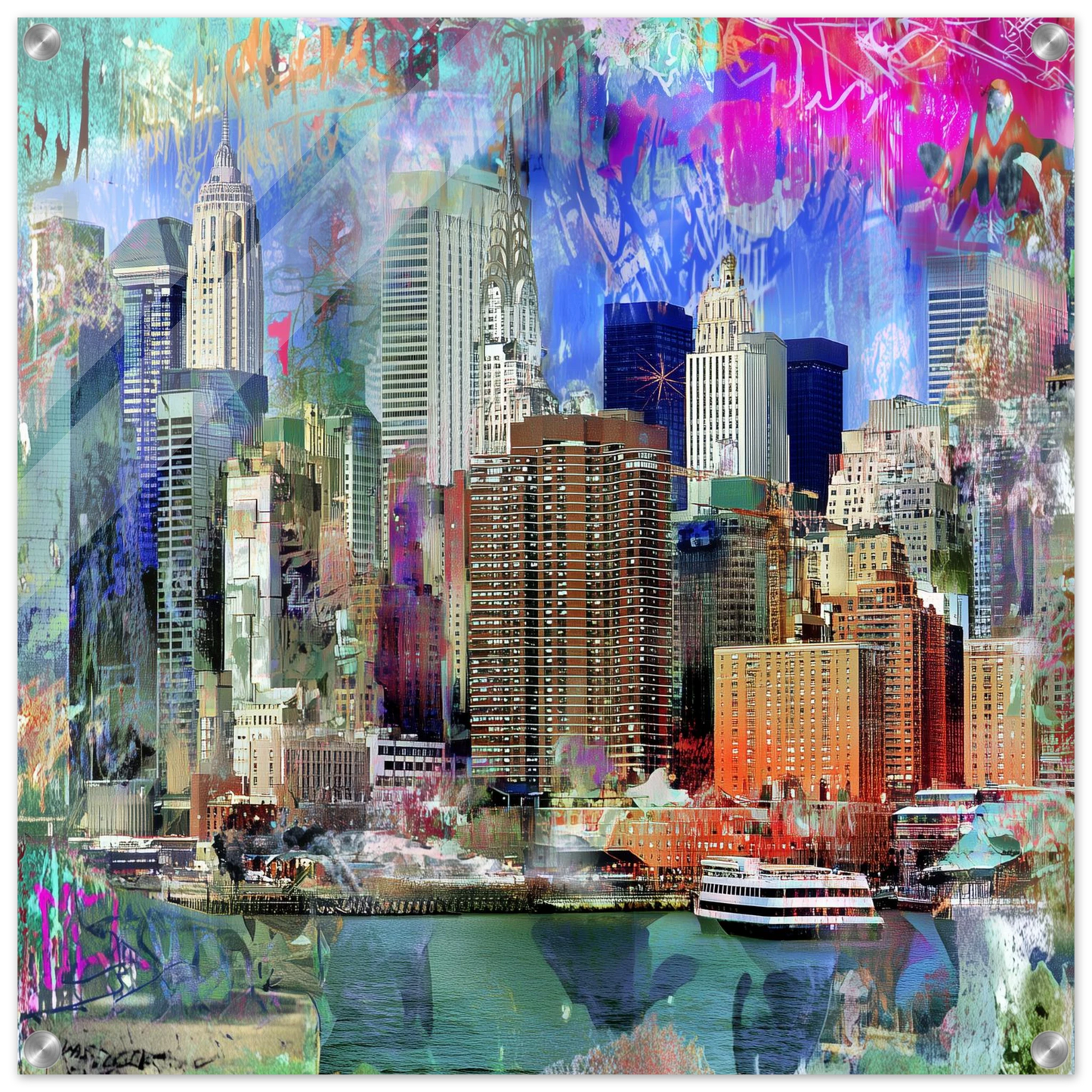 Manhattan Explosion Chromatique — tableau plexiglas — art mural STNCL