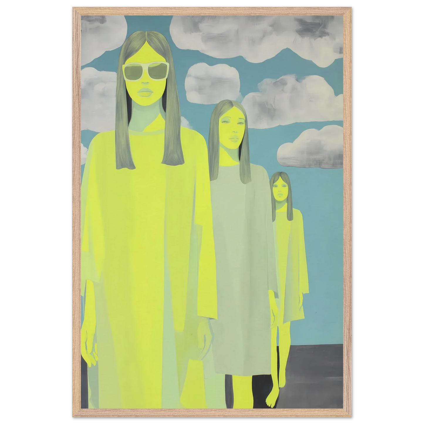 Les Trois Silhouettes — tableau encadré bois — vue 14 — art mural STNCL