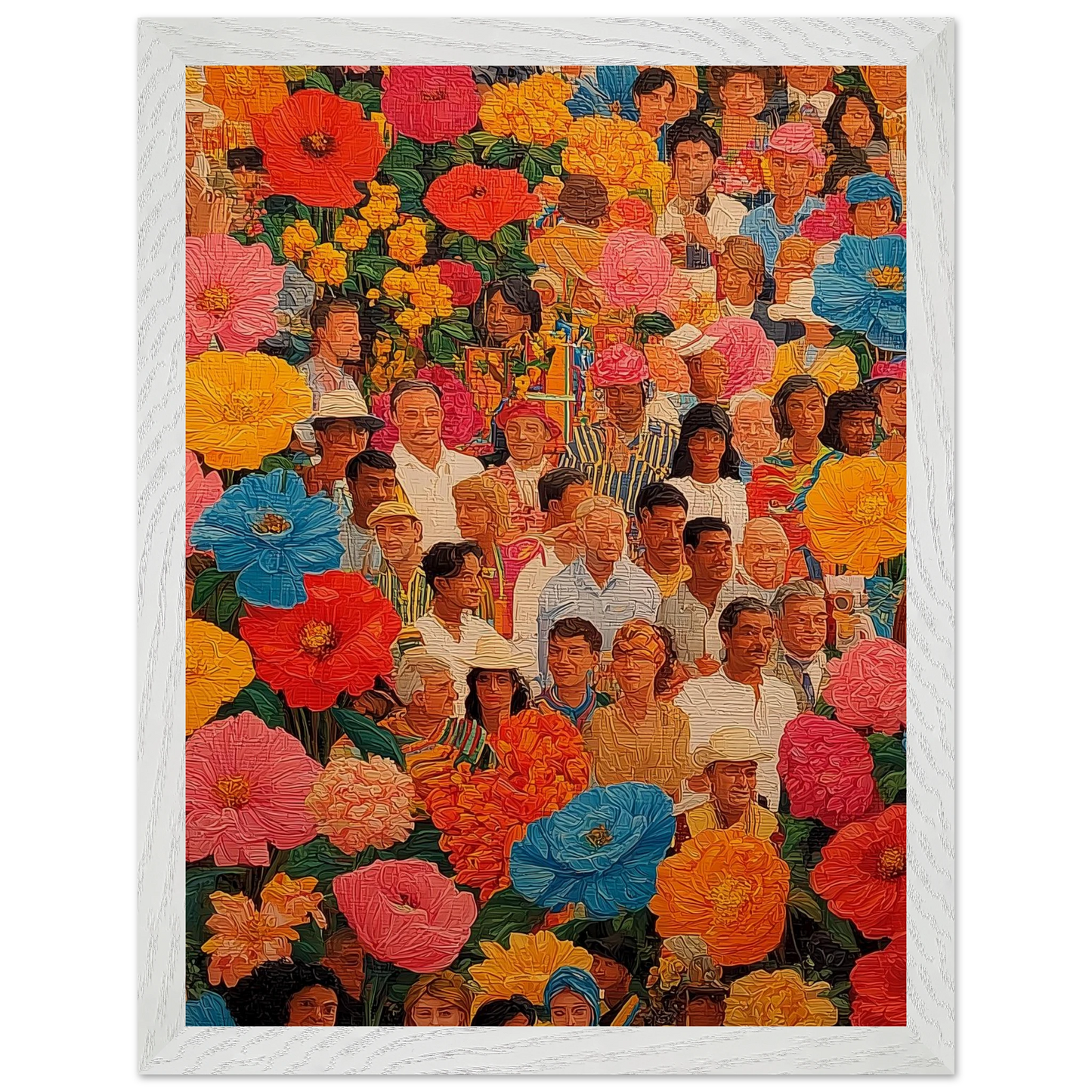 Jardin des Visages — tableau encadré bois — vue 9 — art mural STNCL