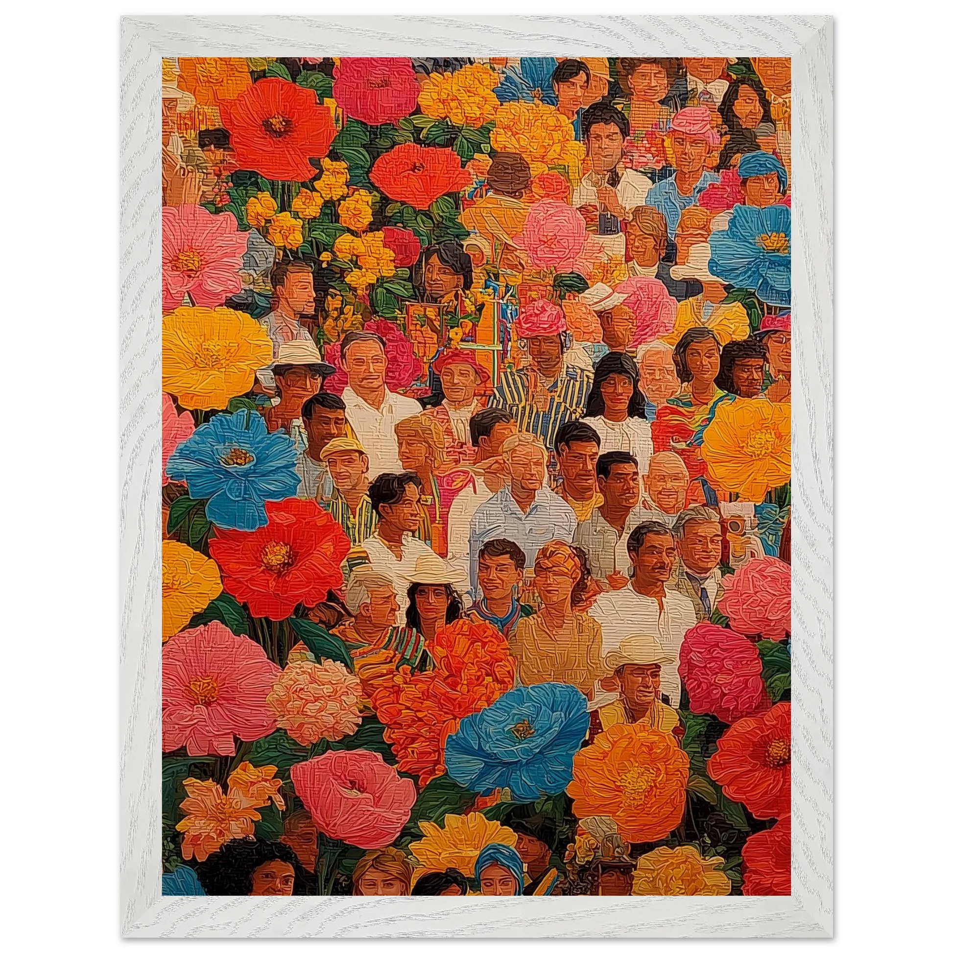 Jardin des Visages — tableau encadré bois — vue 9 — art mural STNCL