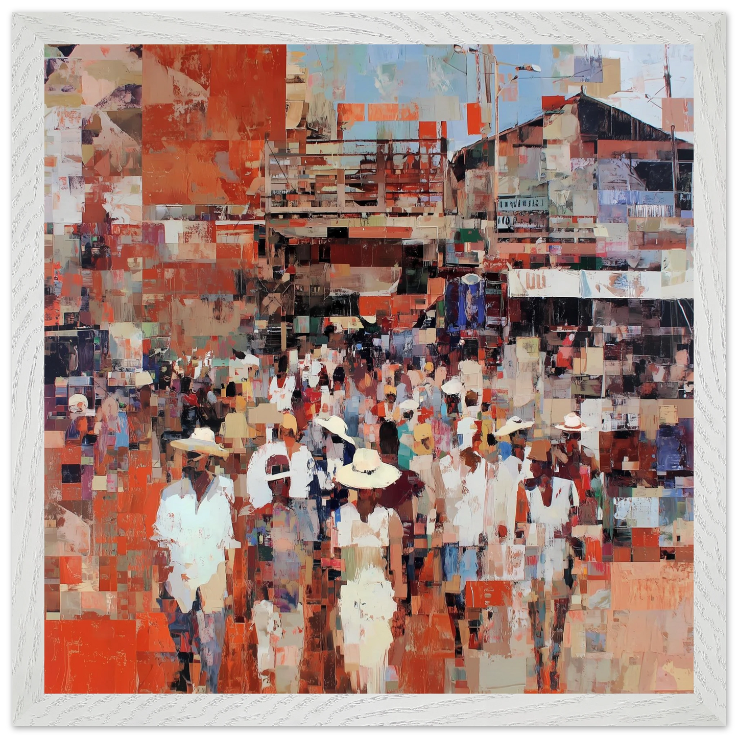 Marché en Couleurs — tableau encadre bois — vue 9 — art mural STNCL