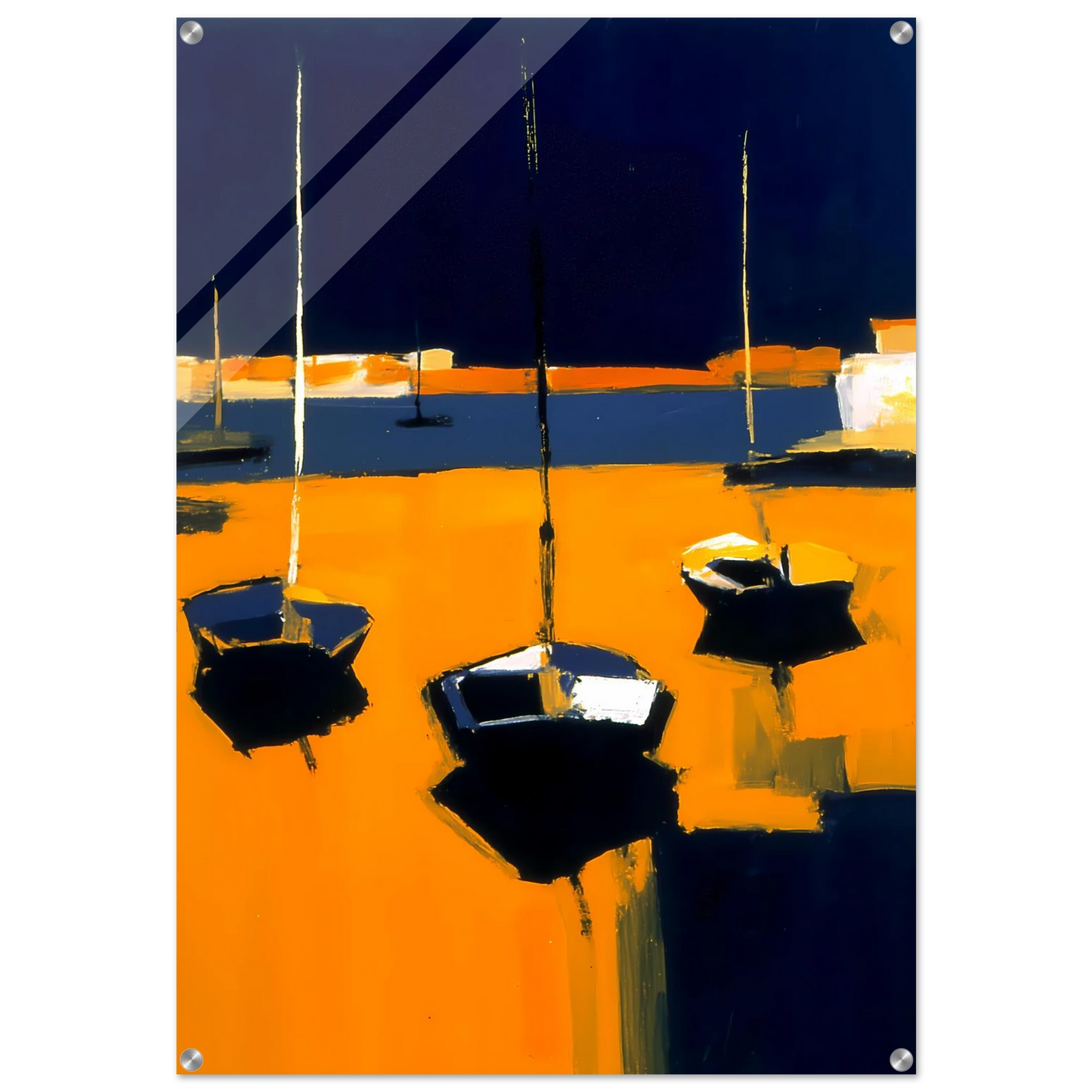 Barques au Soleil Couchant — tableau plexiglas — art mural STNCL