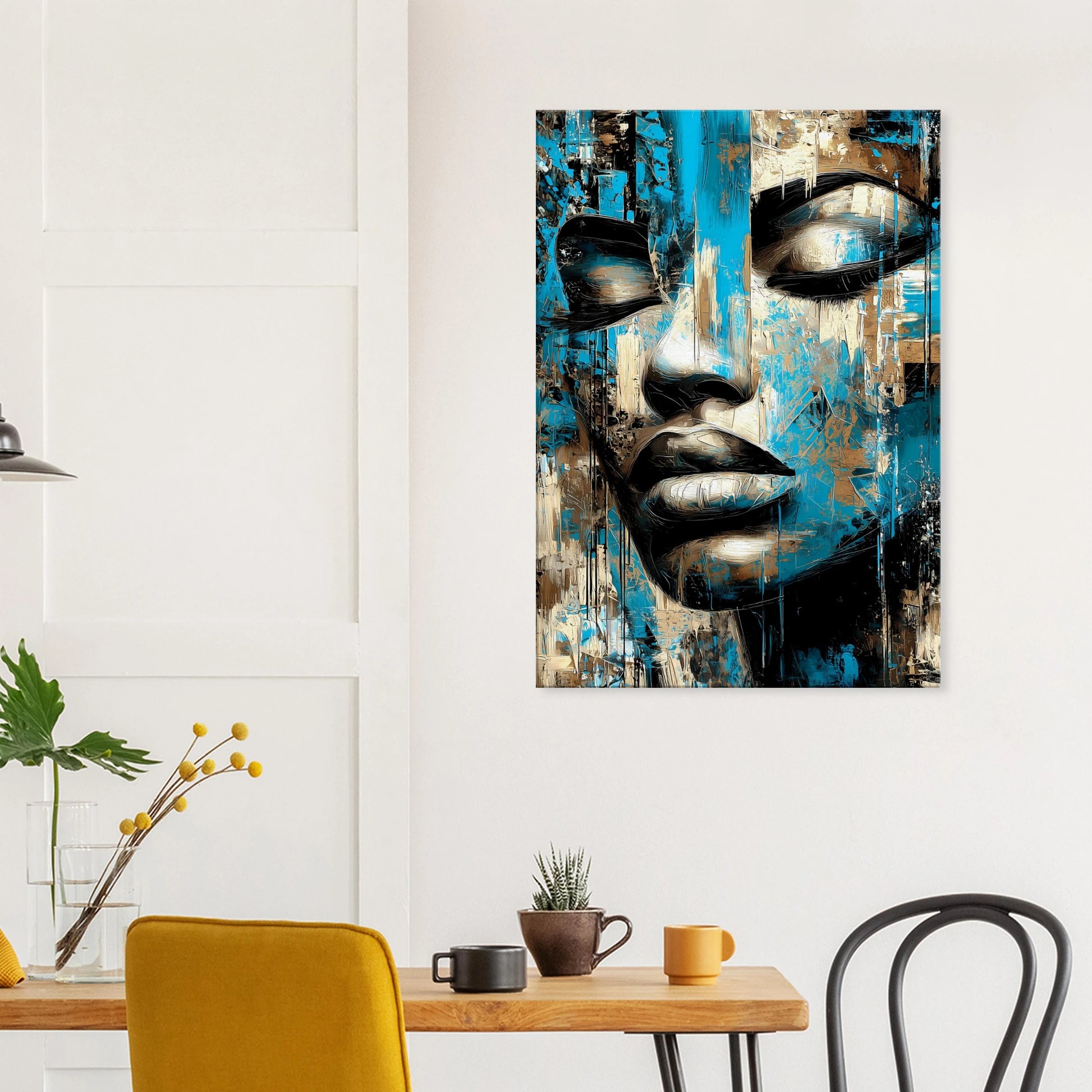 Bleu et Or — tableau sur toile — vue 8 — art mural STNCL
