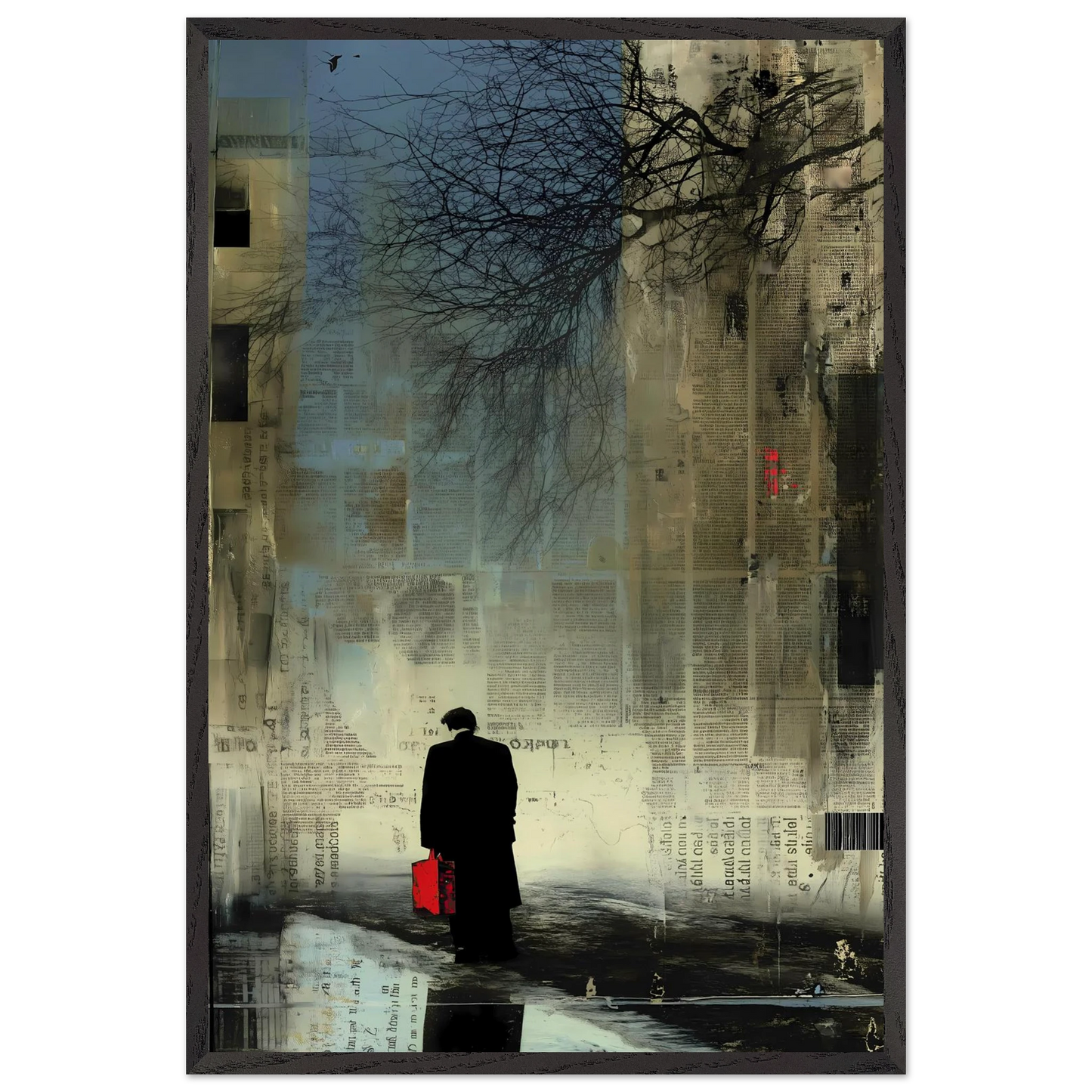 La Valise Rouge — tableau encadré bois — vue 2 — art mural STNCL