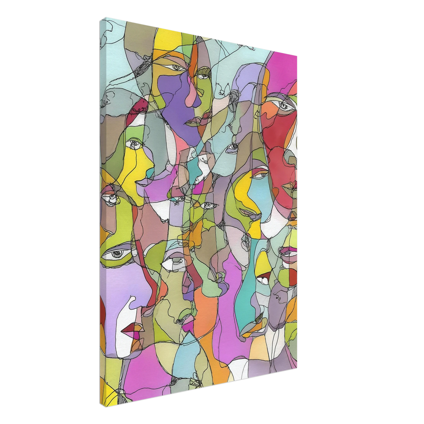 Visages Entrelacés — tableau sur toile — art mural STNCL