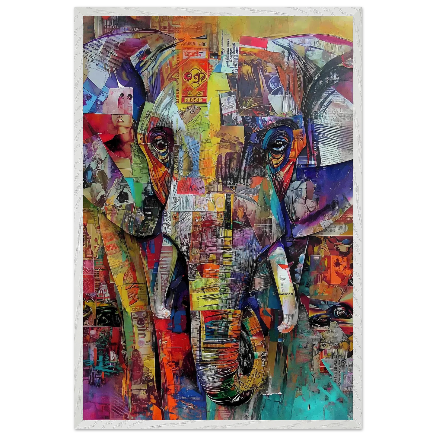 Éléphant de Papier — tableau encadré bois — vue 7 — art mural STNCL