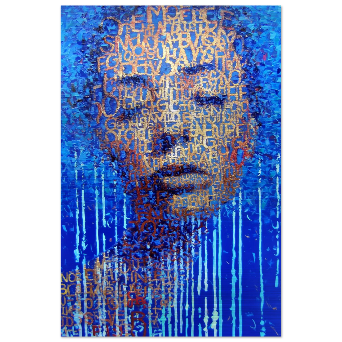 Visage de Lettres — tableau aluminium — vue 3 — art mural STNCL