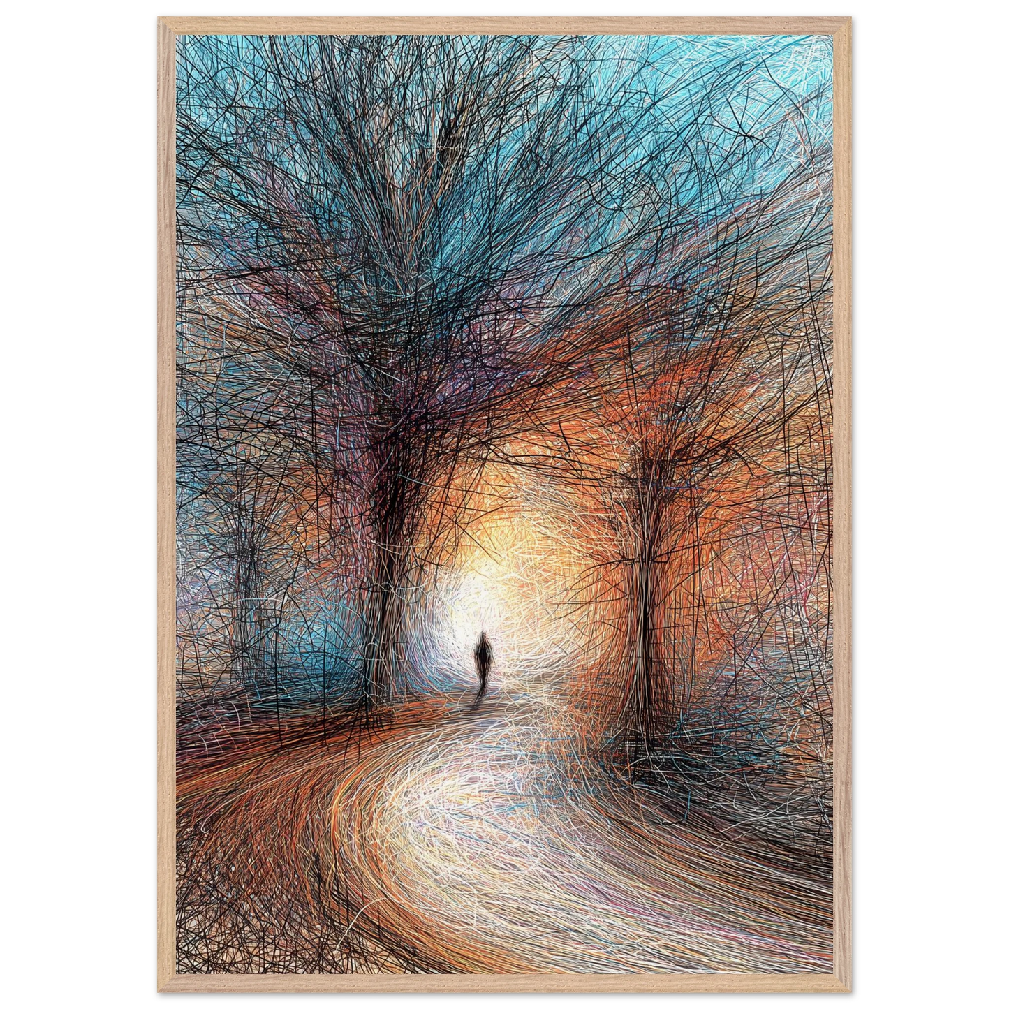Vers la Clarté — tableau encadré bois — vue 6 — art mural STNCL