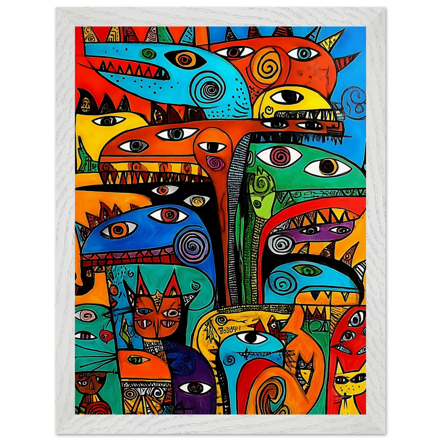 La Tribu — tableau encadré bois — vue 9 — art mural STNCL