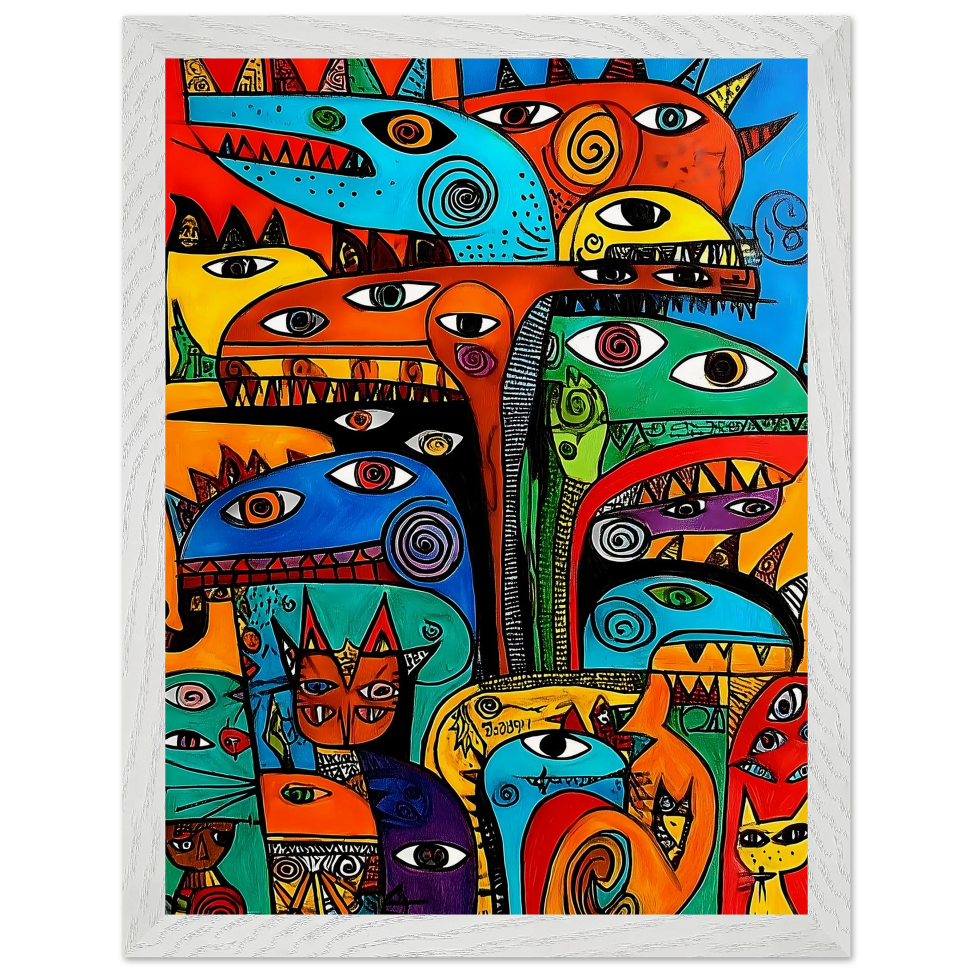 La Tribu — tableau encadré bois — vue 9 — art mural STNCL