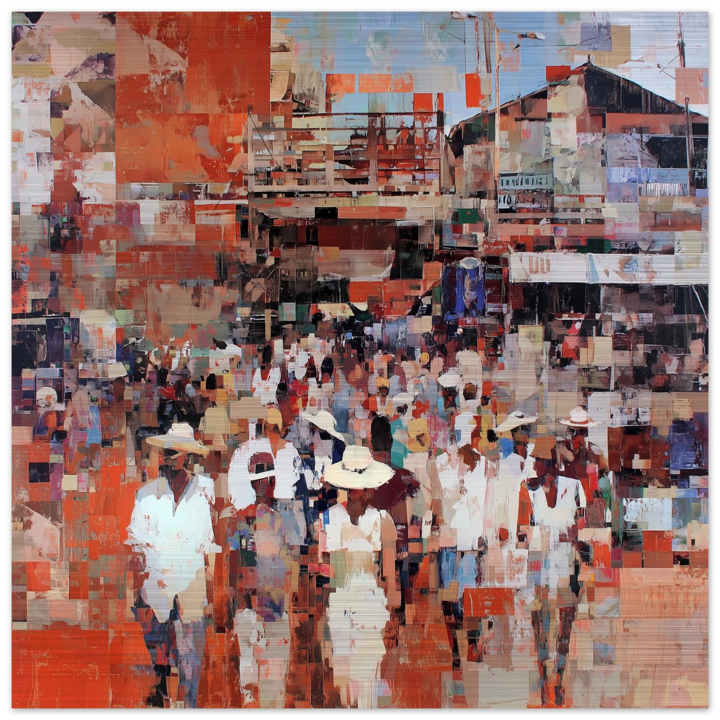 Marché en Couleurs — tableau aluminium — vue 3 — art mural STNCL