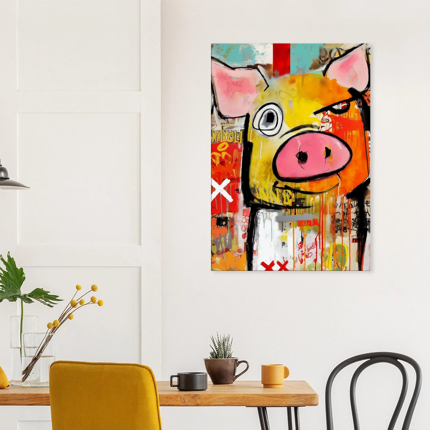 Le Cochon Bougon — tableau sur toile — vue 8 — art mural STNCL