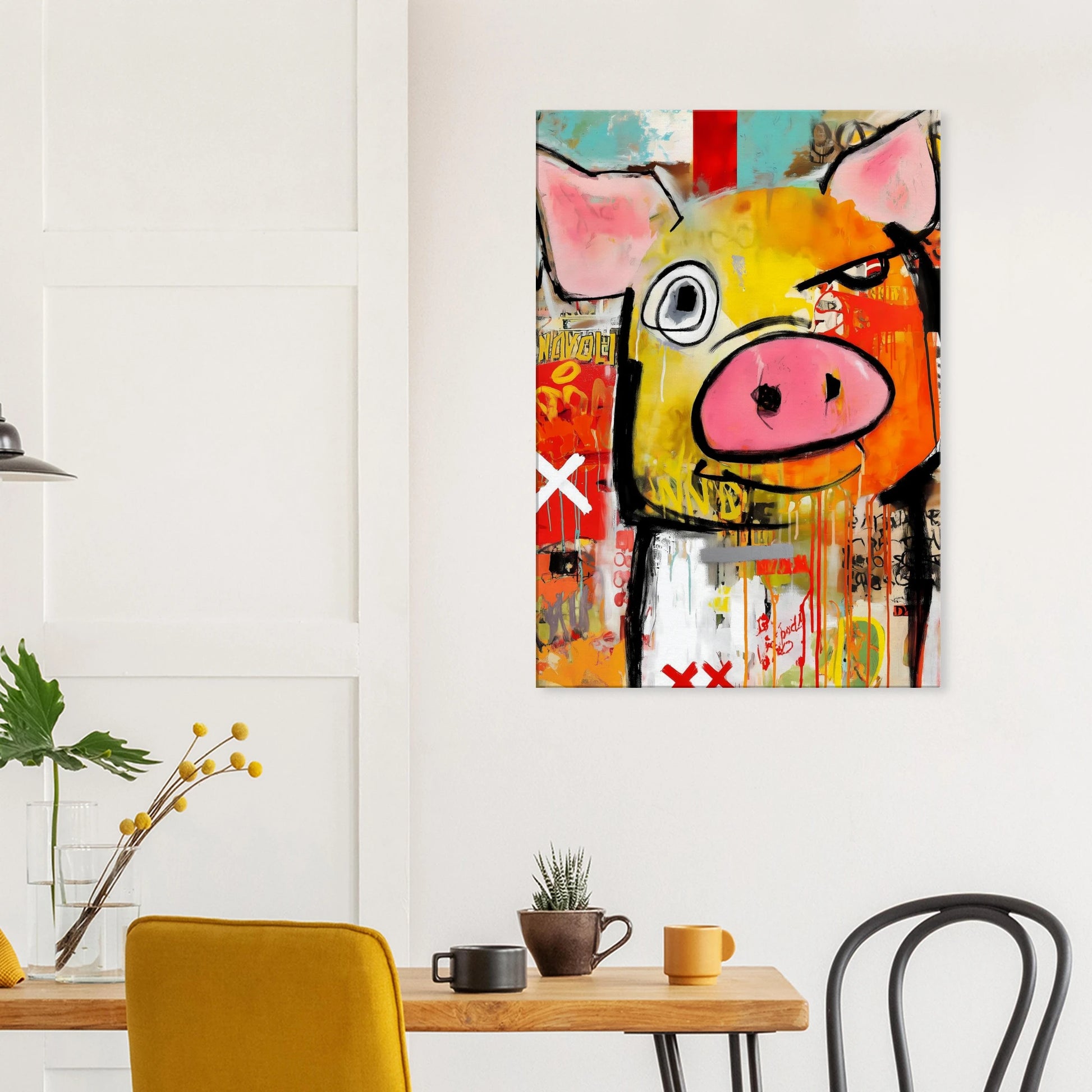 Le Cochon Bougon — tableau sur toile — vue 8 — art mural STNCL
