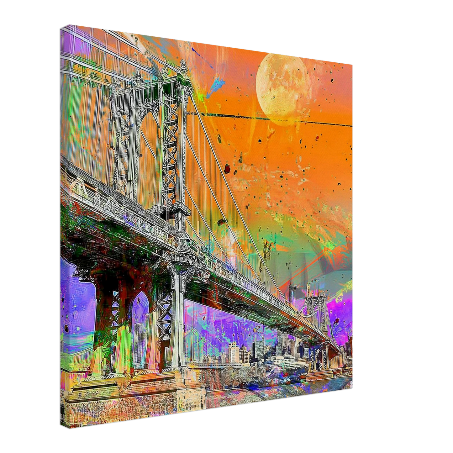 Manhattan Sous La Lune — tableau sur toile — art mural STNCL