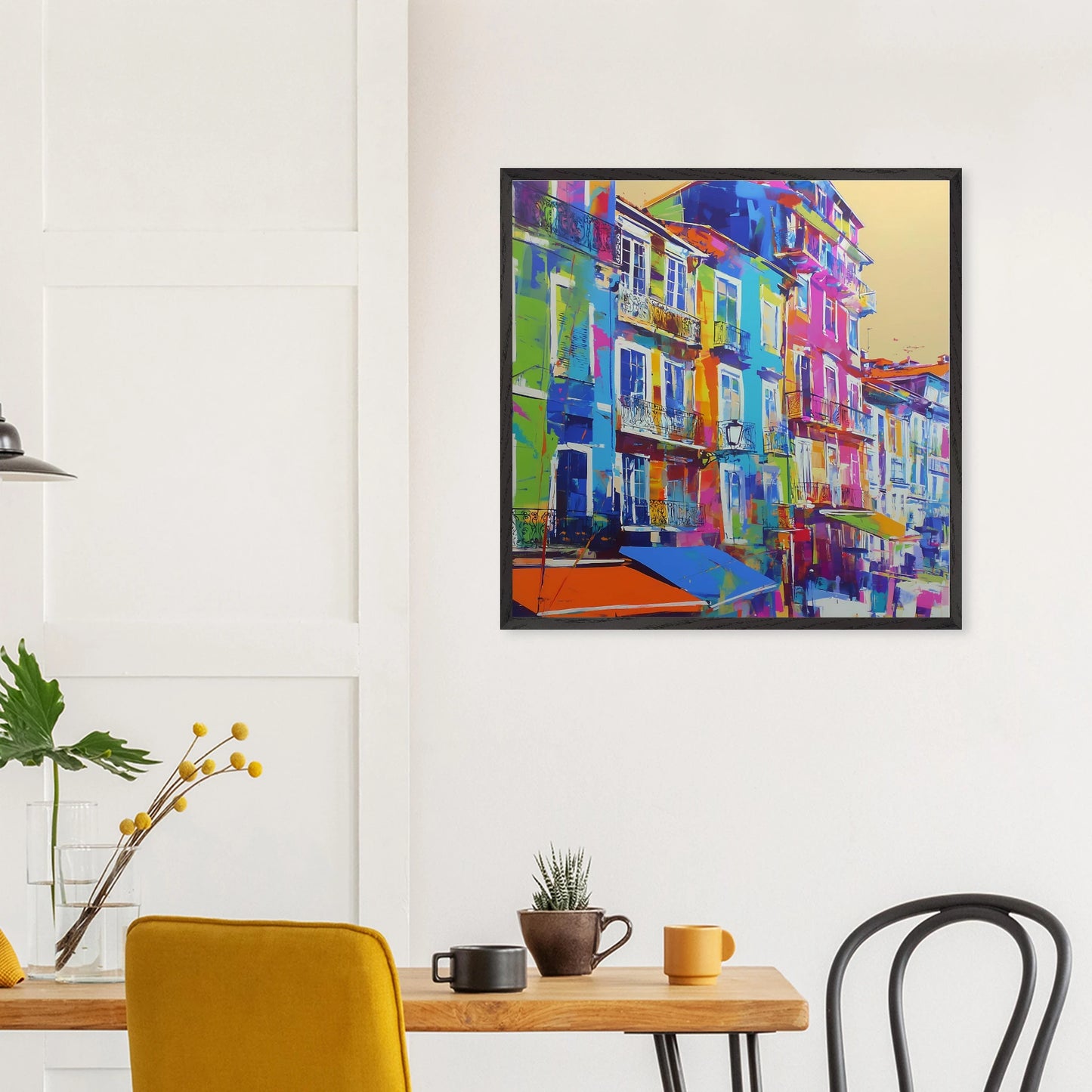 Balcons Colorés — tableau encadre bois — vue 15 — art mural STNCL