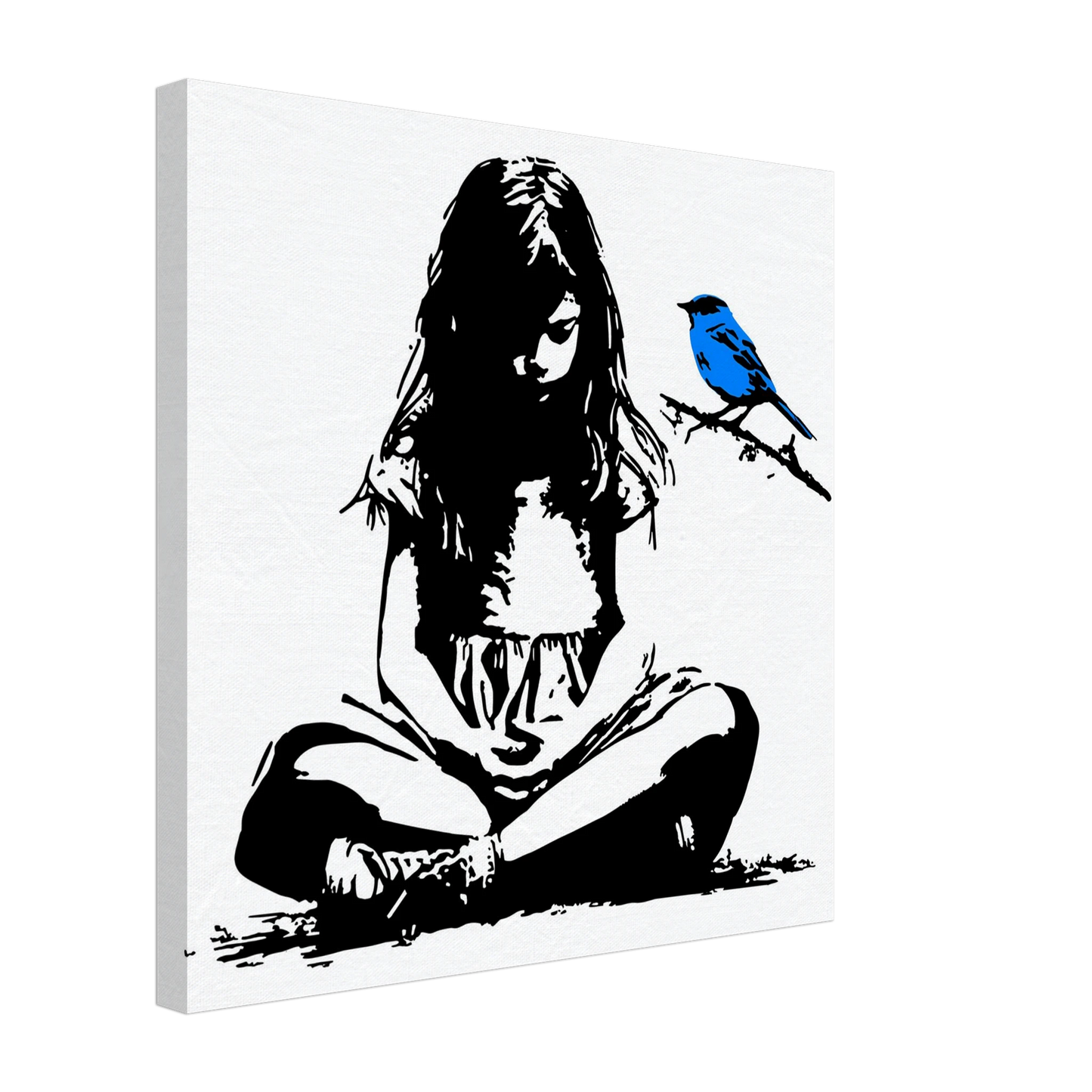 L'Oiseau Bleu — tableau sur toile — vue 4 — art mural STNCL