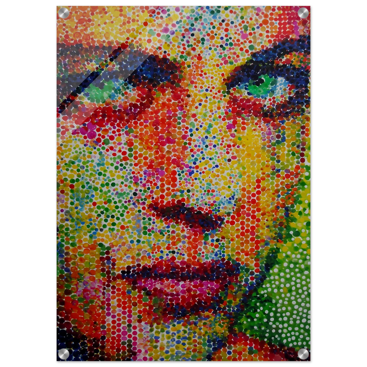 Le Visage en Points — tableau plexiglas — vue 2 — art mural STNCL