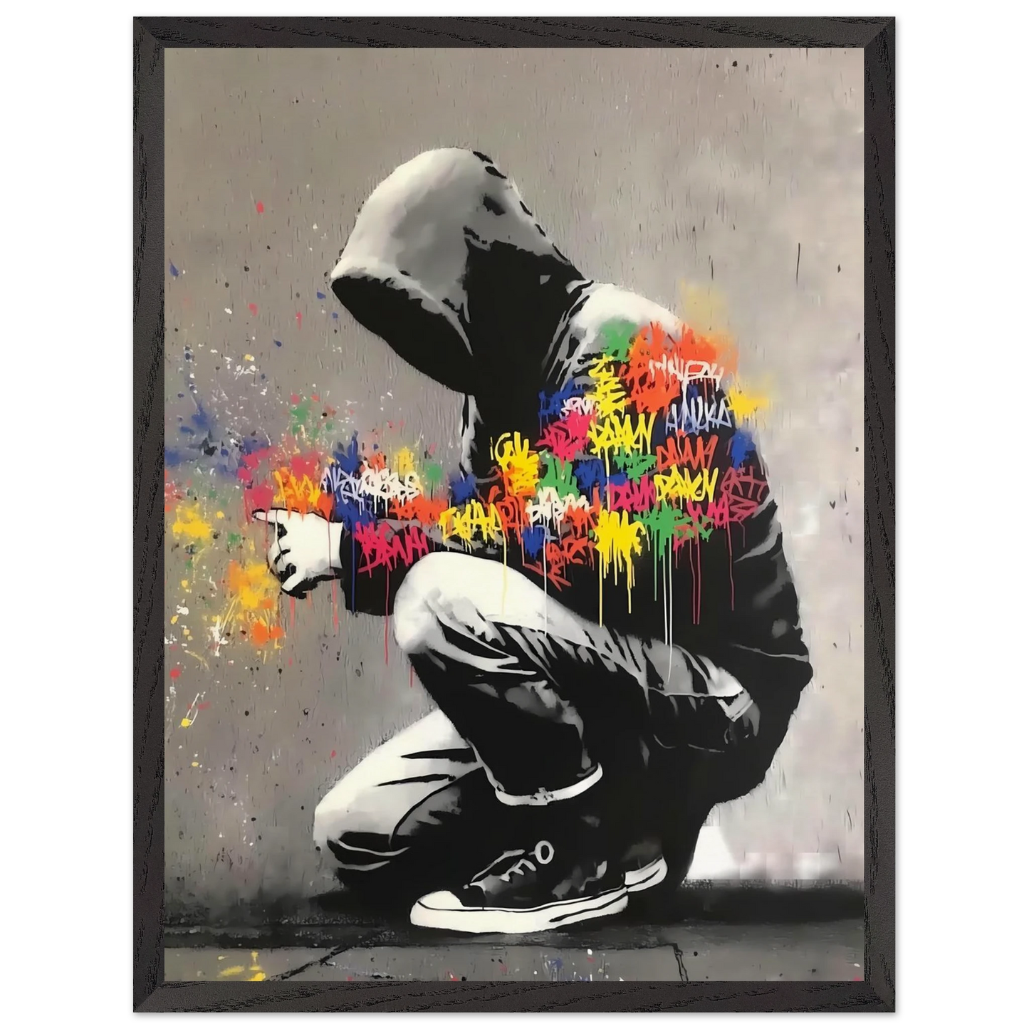 Le Graffeur — tableau encadre bois — vue 15 — art mural STNCL