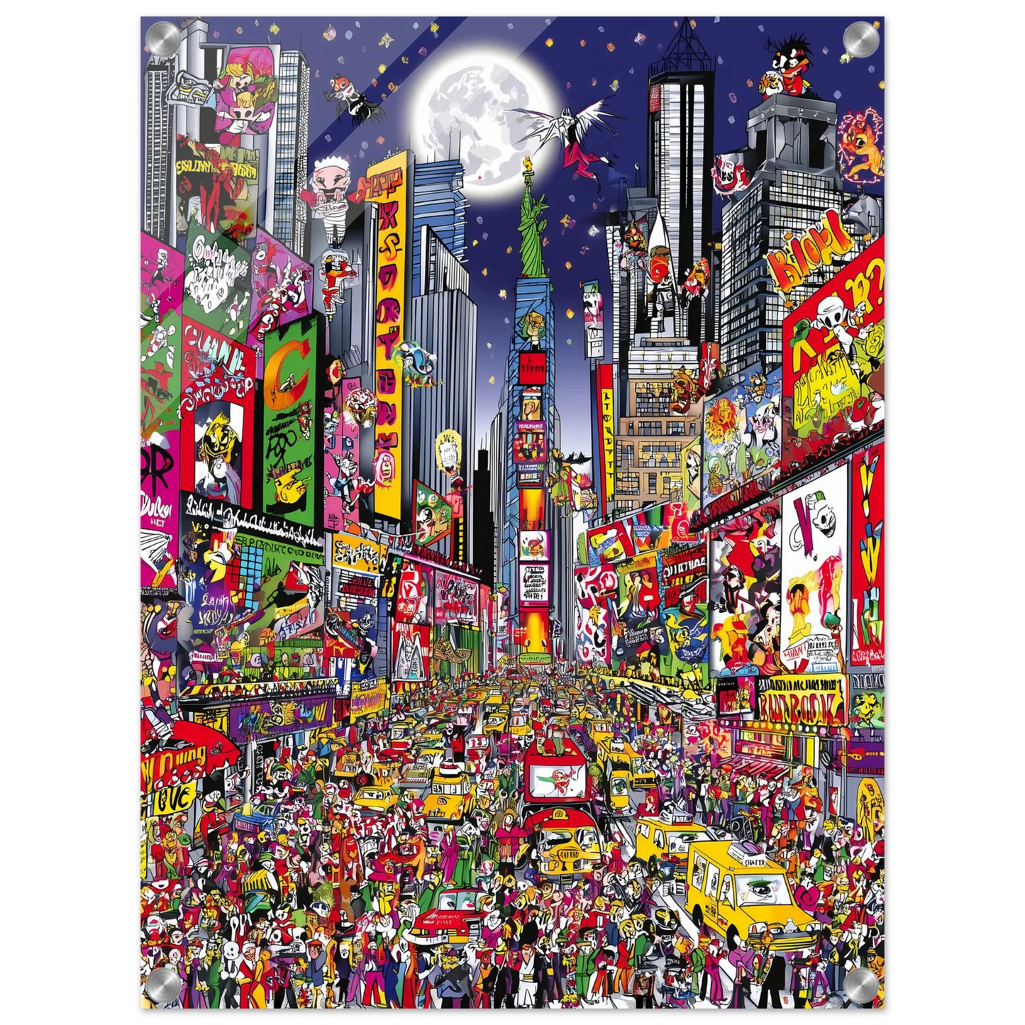 Times Square en Fête — tableau plexiglas — vue 4 — art mural STNCL