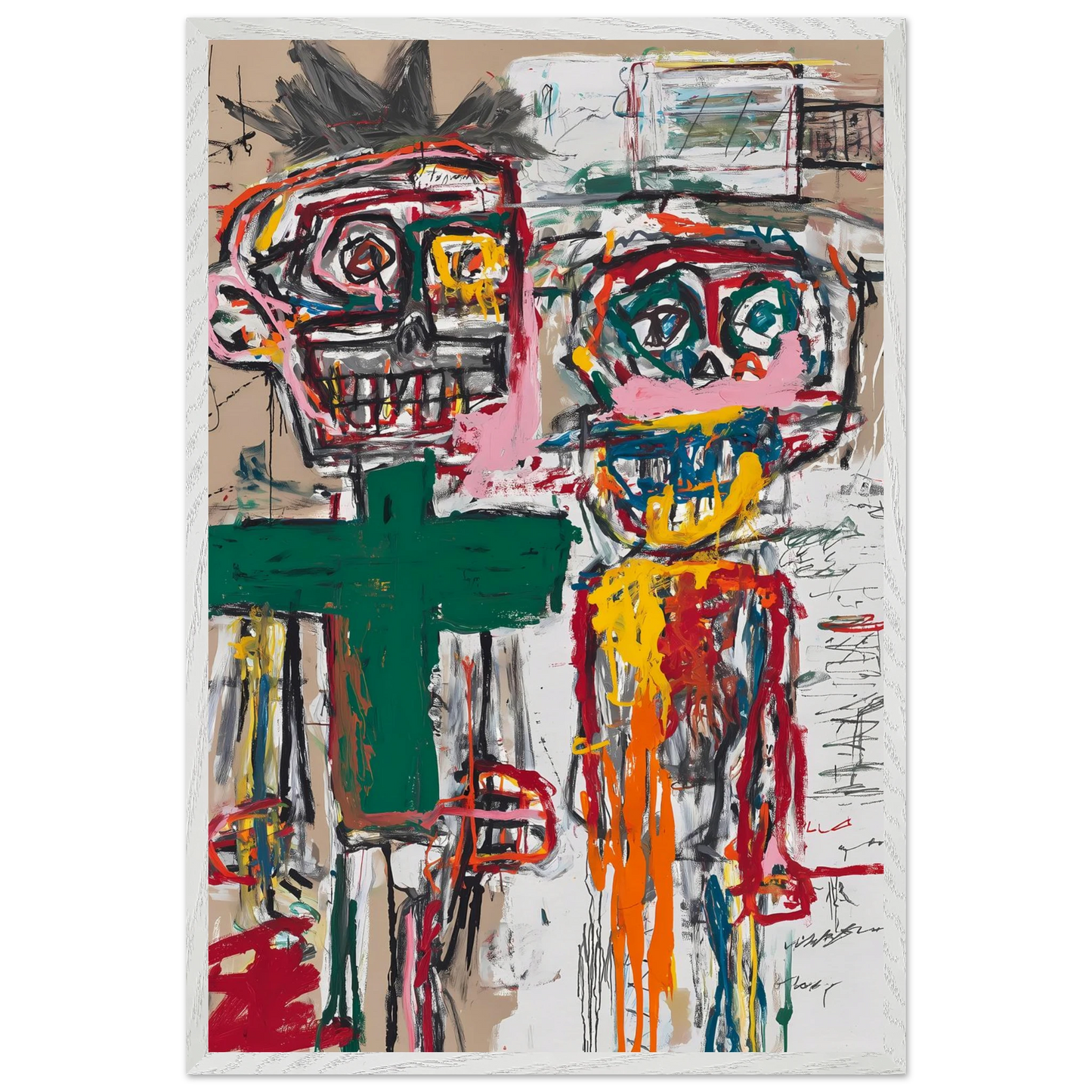 Deux Totems — tableau encadre bois — vue 7 — art mural STNCL