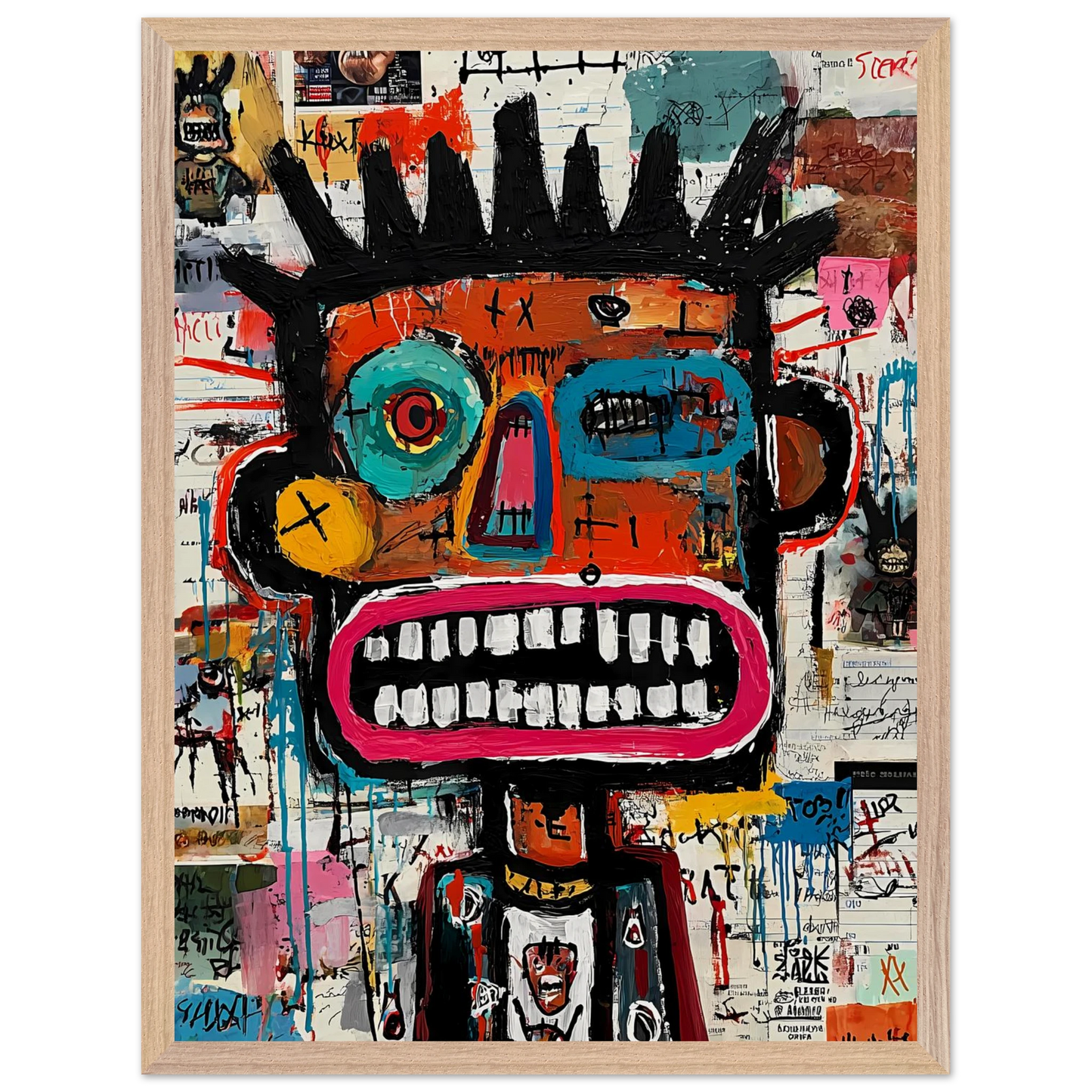 Roi de Papier — tableau encadre bois — vue 3 — art mural STNCL