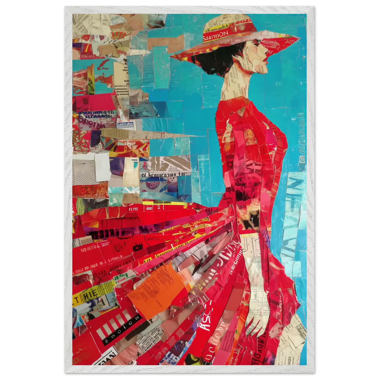 La Robe Rouge — tableau encadré bois — vue 7 — art mural STNCL