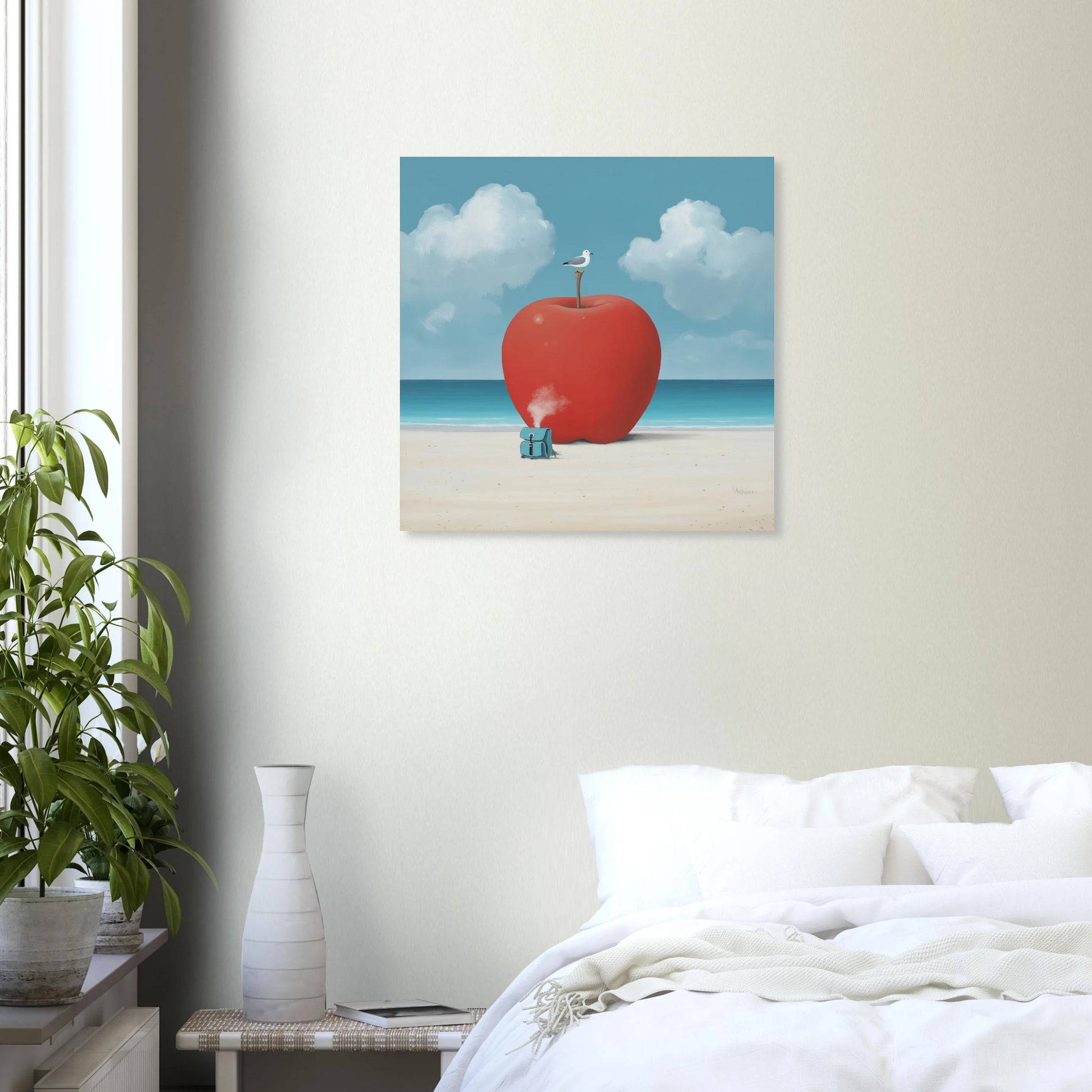 La Pomme et la Mouette — tableau aluminium — vue 6 — art mural STNCL